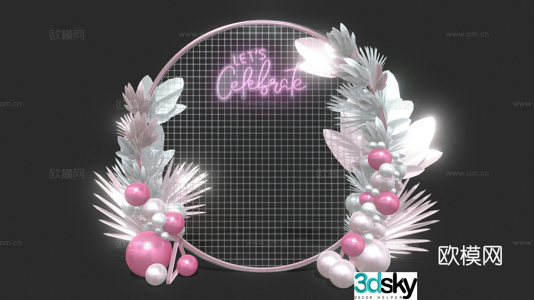 Modern Valentine’s Day Beauty Chen Signature Wall Confession Wall Group Photo Wall Internet celebrity check-in points Beauty Chen Art 3D Model