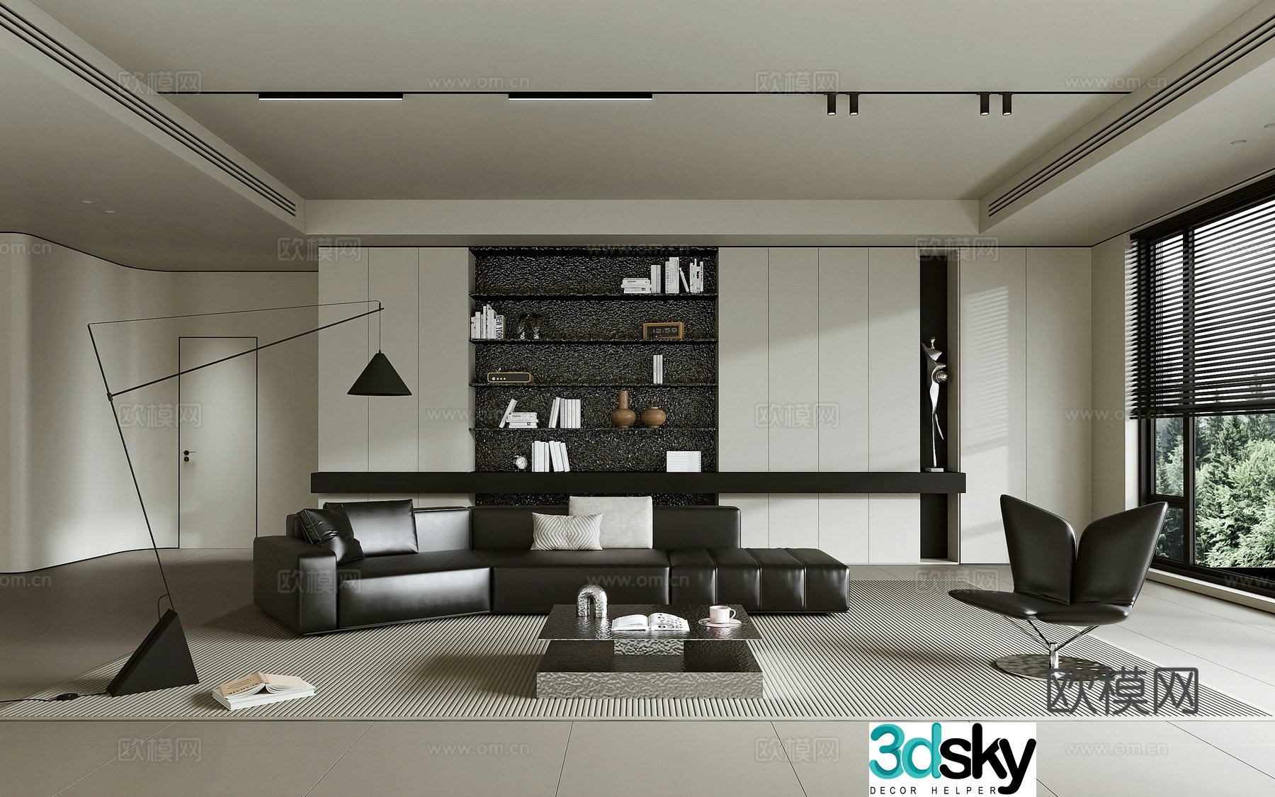 Minimalist living room 3d model