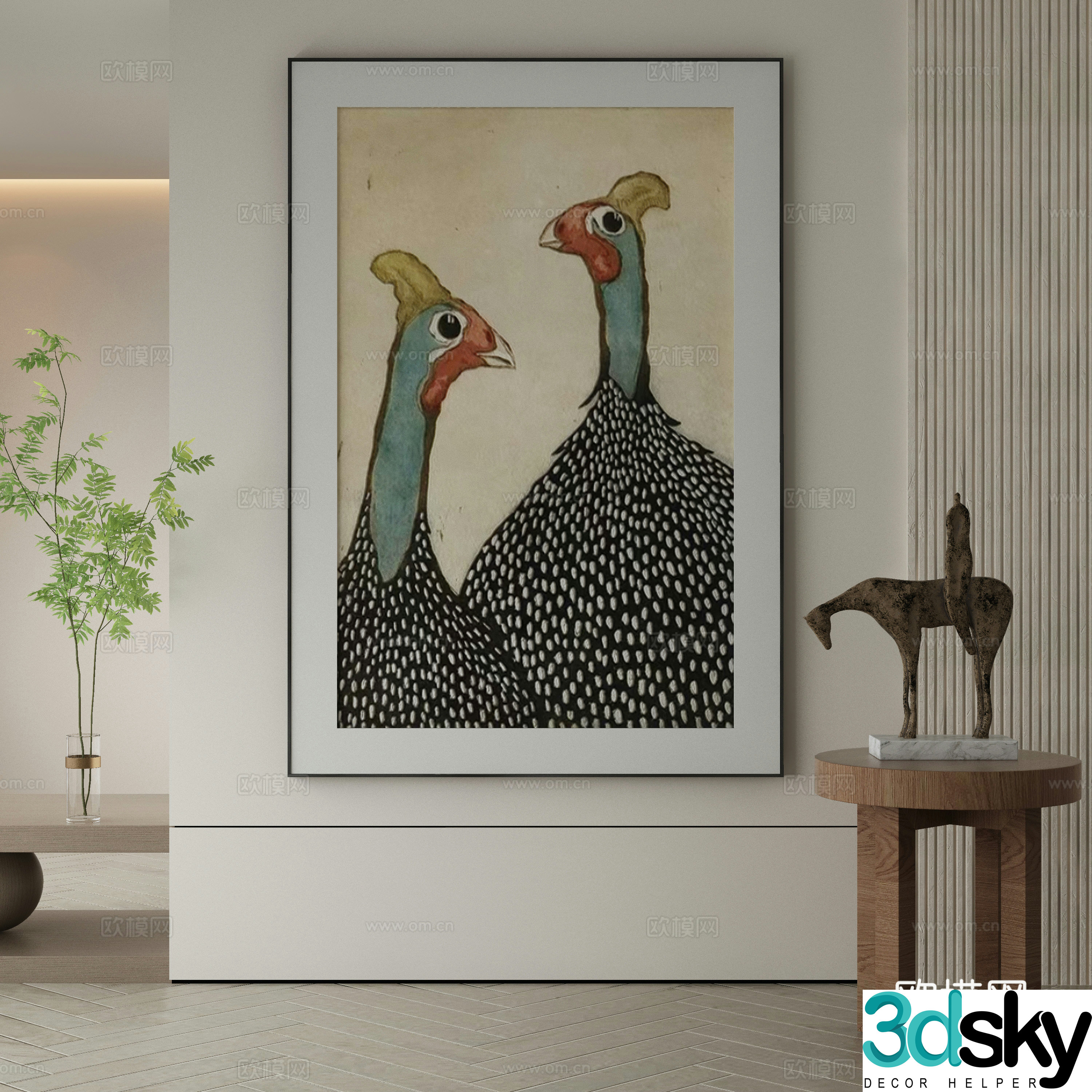 Modern Wasabi Hanging Painting Oil Painting 3D Model