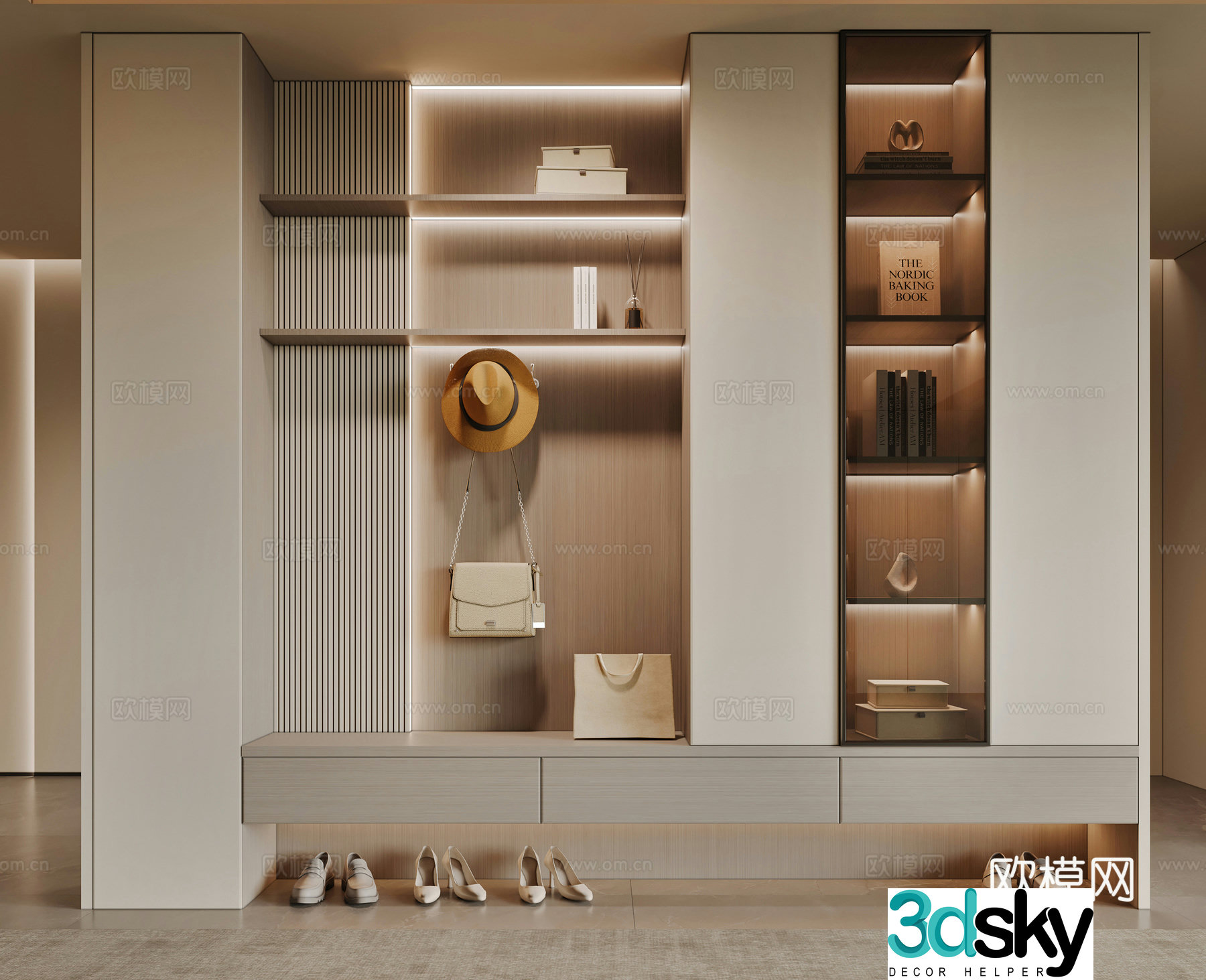Modern shoe cabinet 3d model