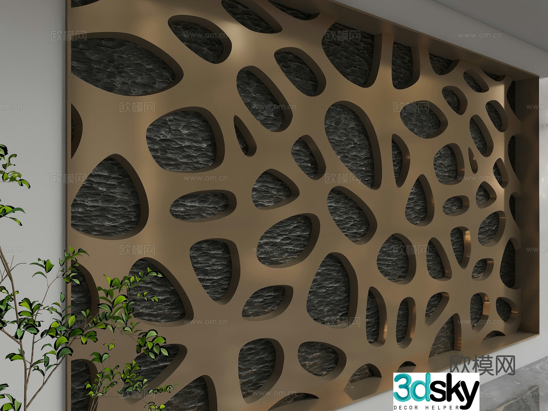 Modern background wall 3d model