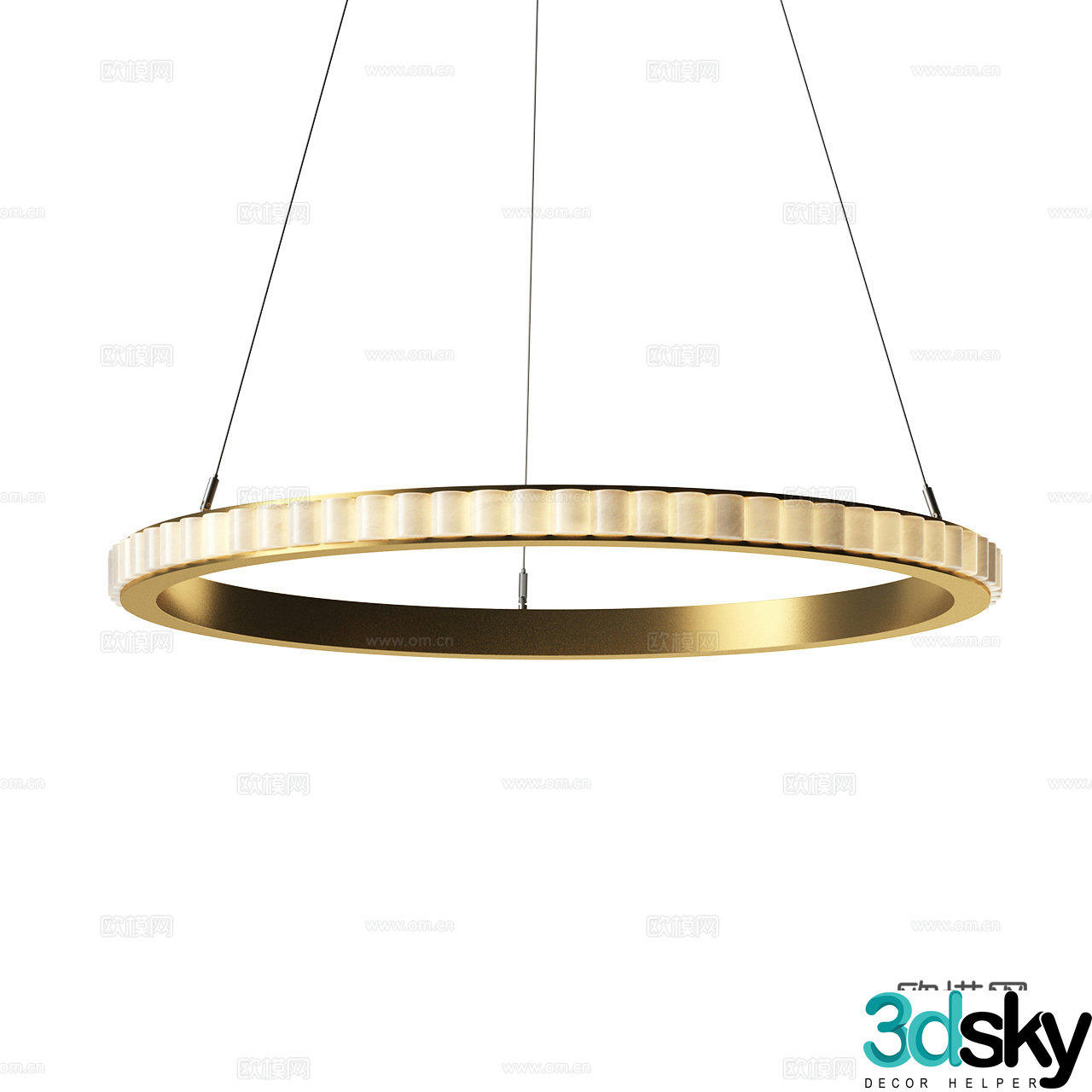 Avalon Italian light luxury chandelier metal chandelier marble chandelier translucent stone chandelier 3d model