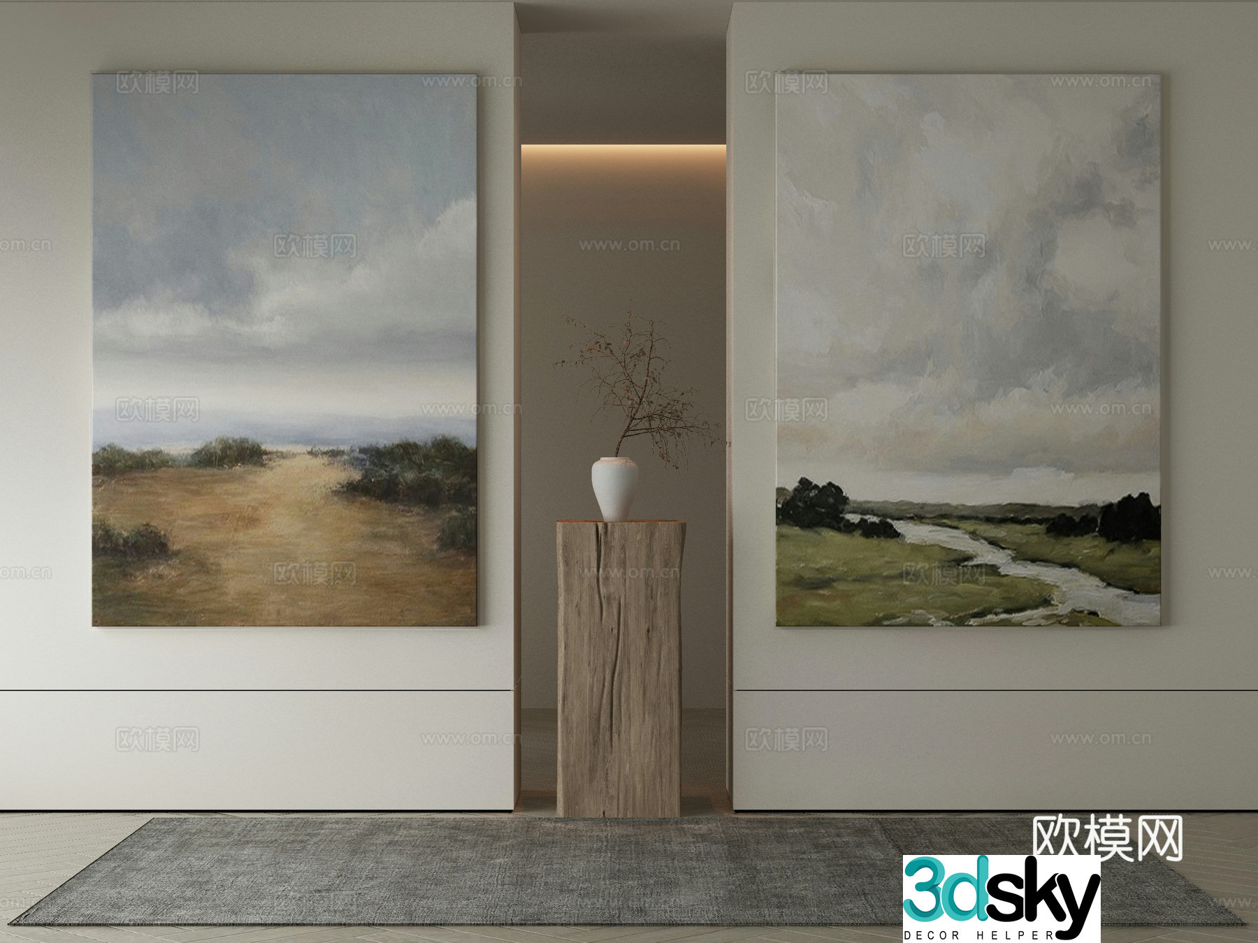 Modern Wasabi Hanging Painting Oil Painting 3D Model
