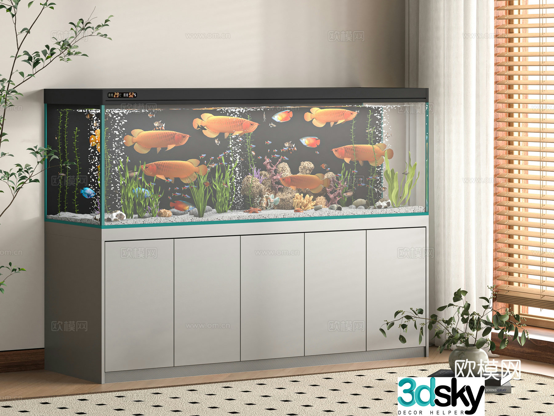 Modern fish tank 3d model
