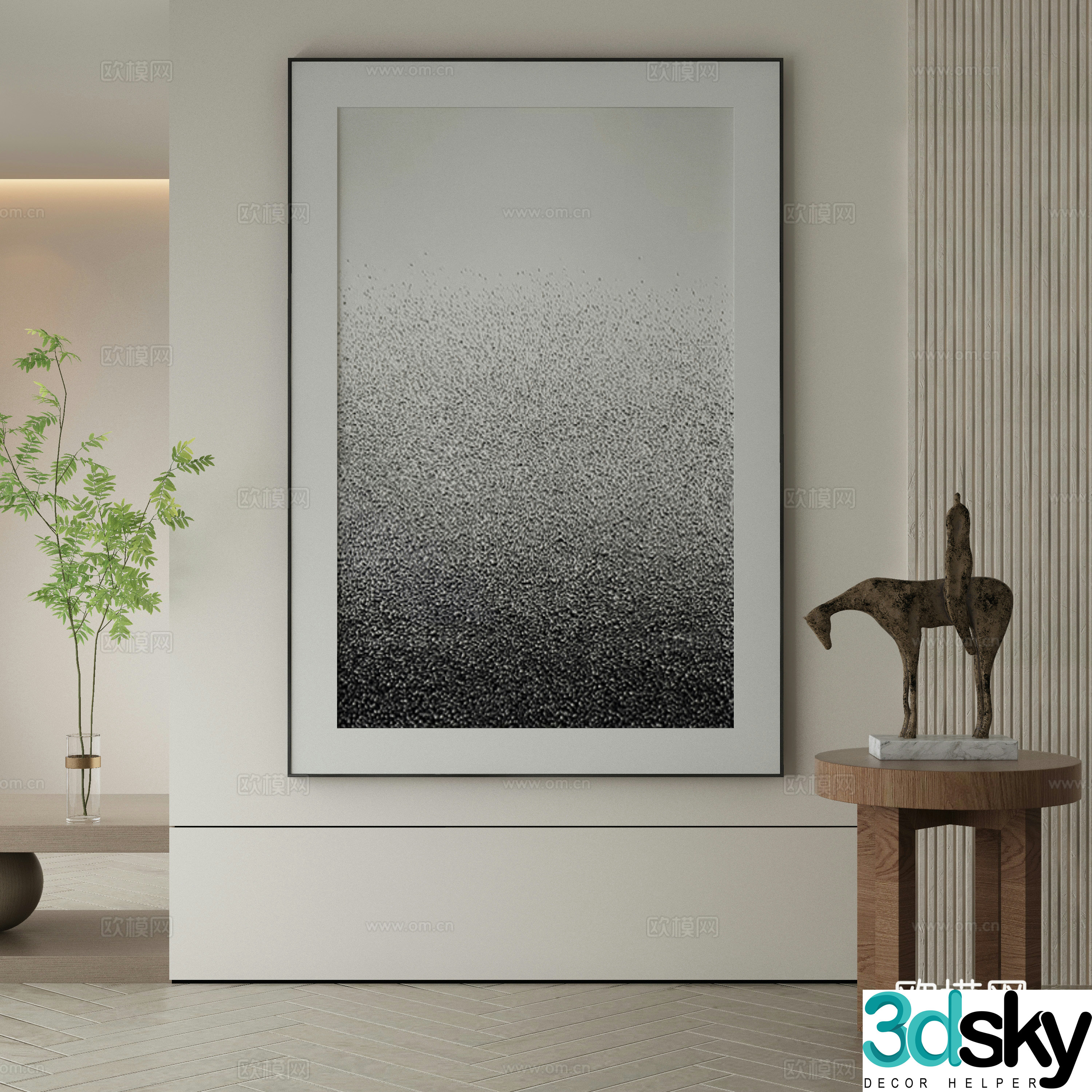 Modern Wasabi Hanging Painting Oil Painting 3D Model