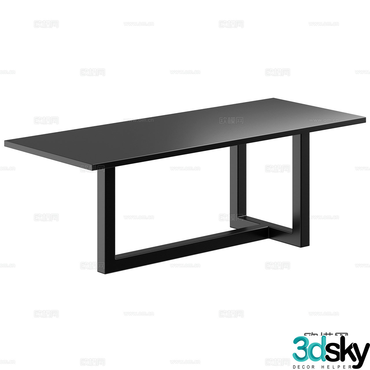 zeus modern minimalist dining table Nordic dining table solid wood dining table rectangular dining table 3d model