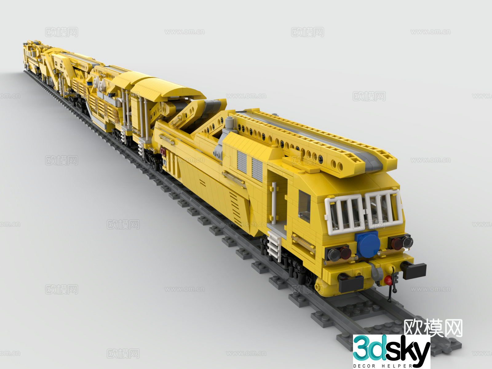 LEGO LEGO Toy Yellow Train Light Rail Subway High-speed Railway High-speed Railway City 3D Model
