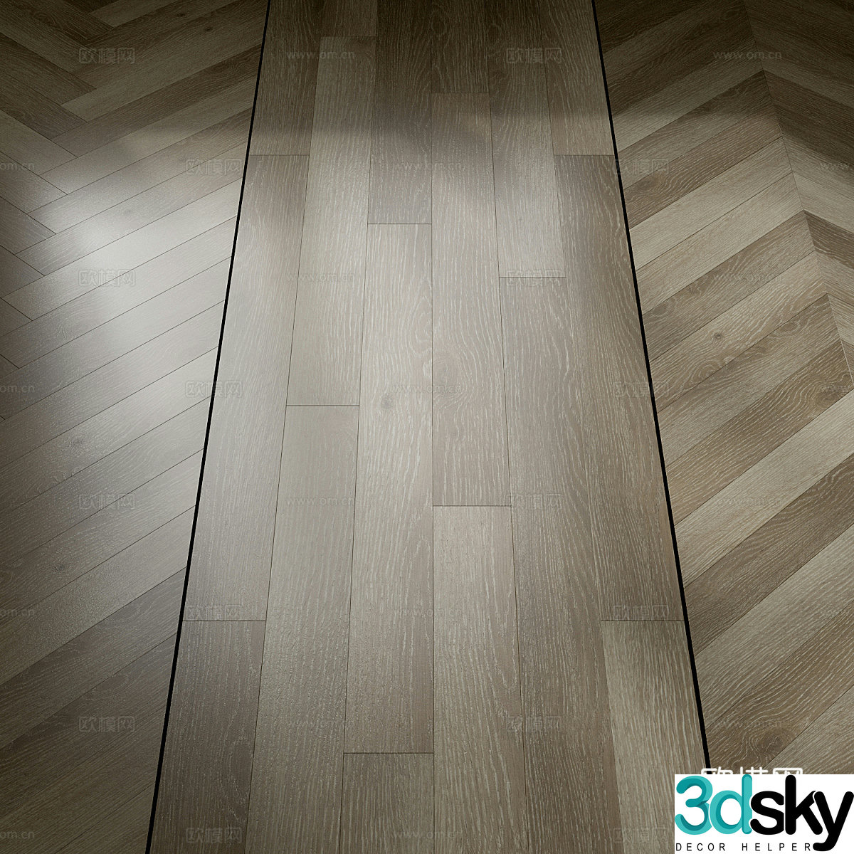 New Chinese style maple parquet floor 3D model
