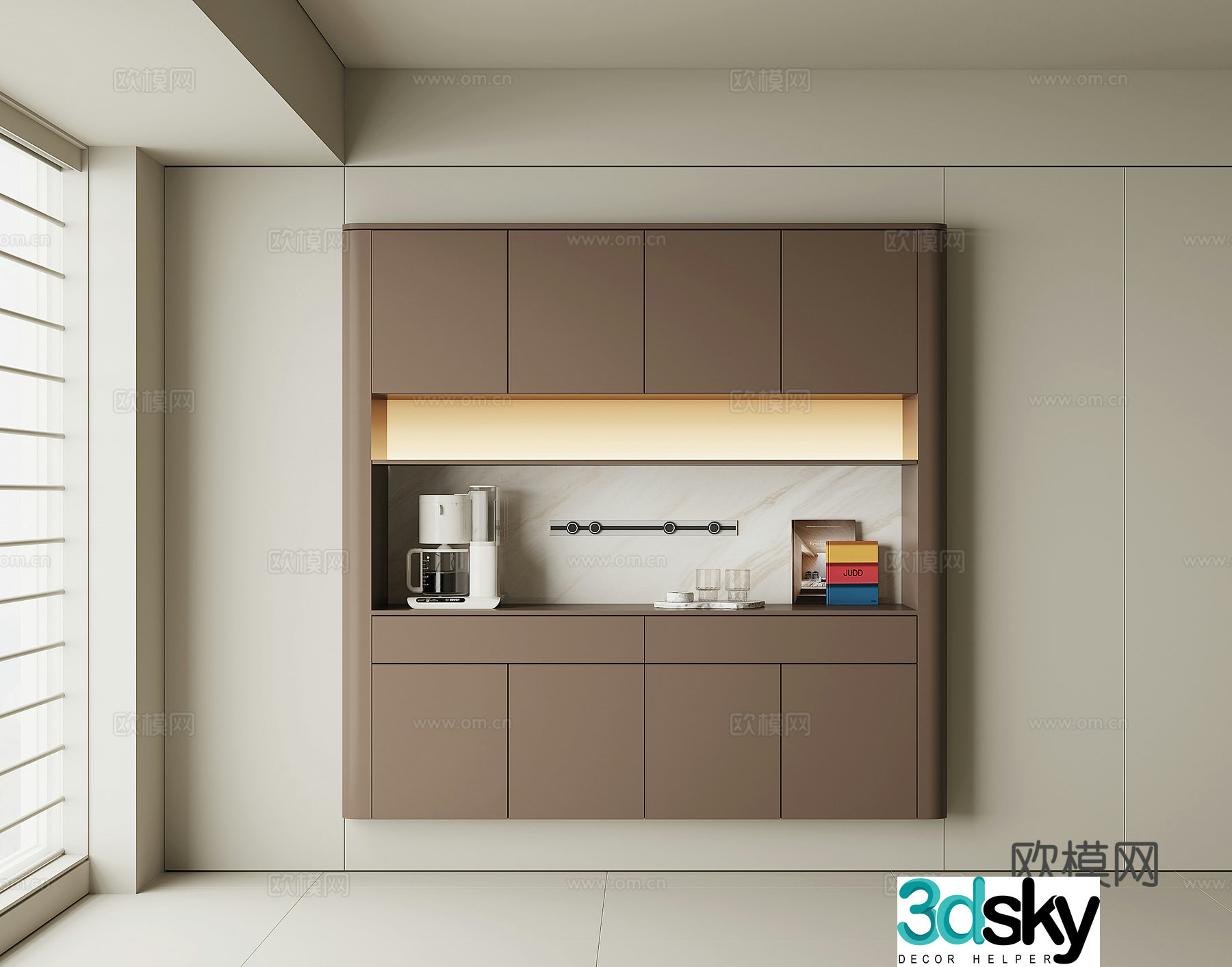 Modern wine cabinet sideboard 3D model
