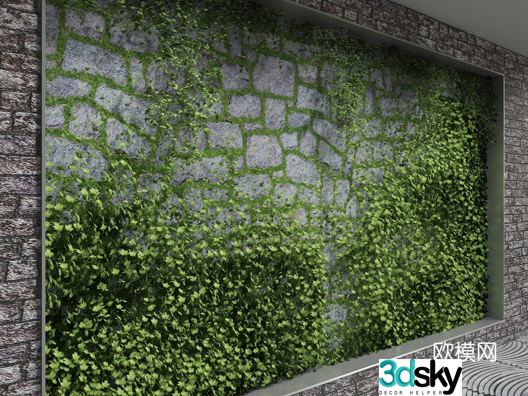 Modern background wall 3d model