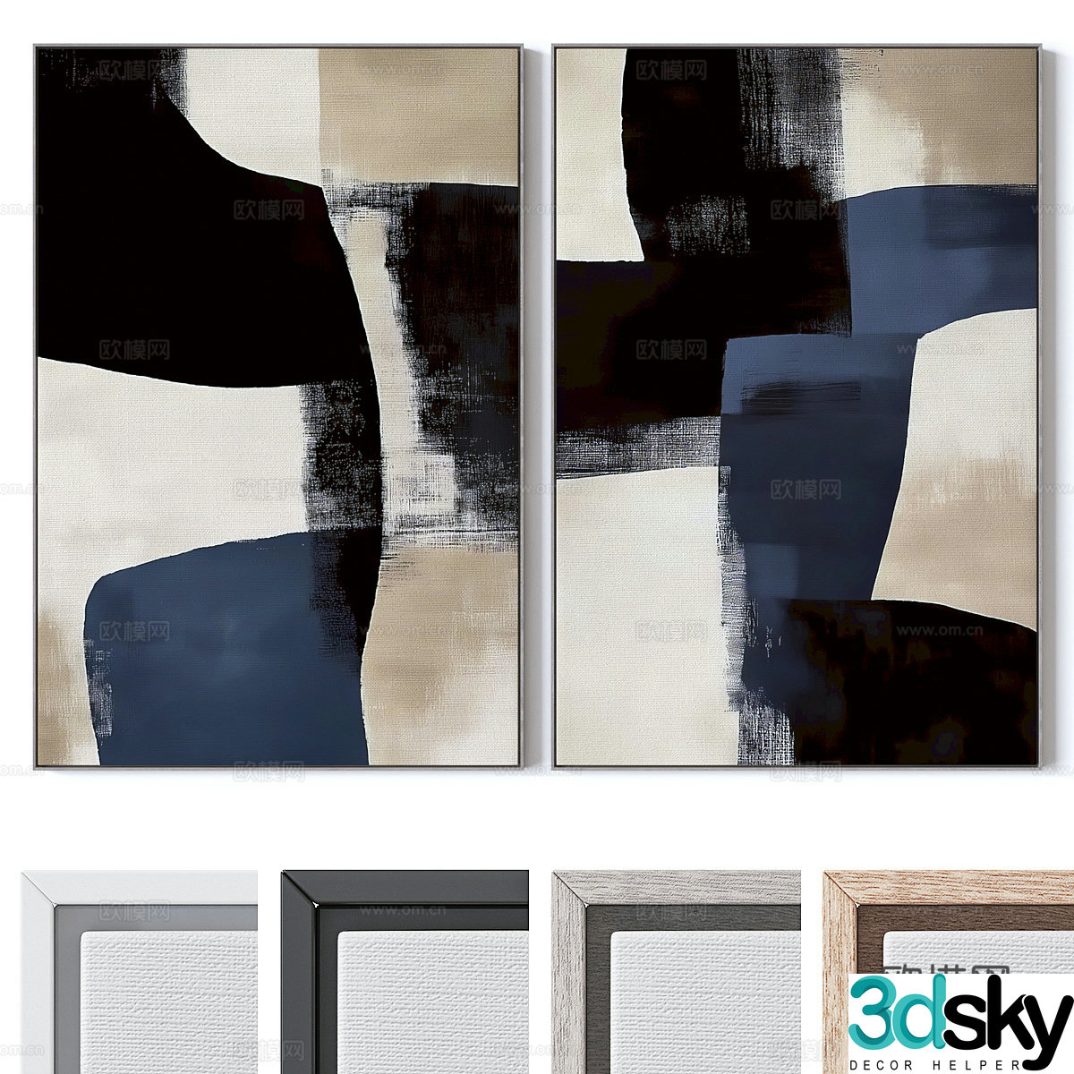 Modern Italian decorative hanging painting 3d model