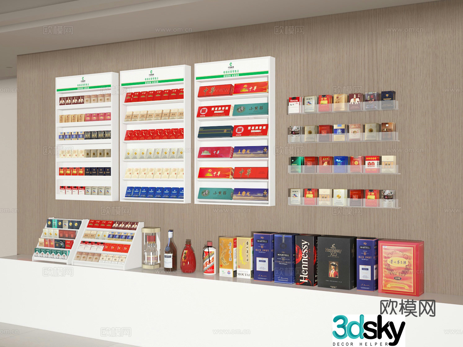 3D model of tobacco and alcohol cabinet