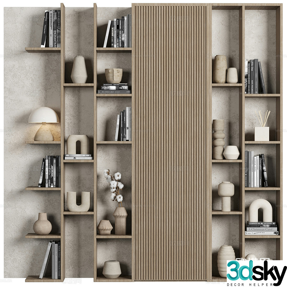Modern Wasabi Minimalist Decoration Cabinet Bookcase Decoration rack 3D Model
