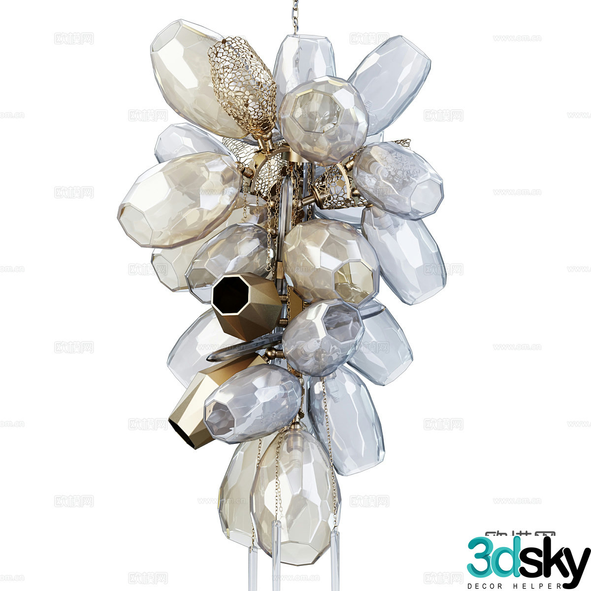 Modern Italian bell decorative chandelier 3d model