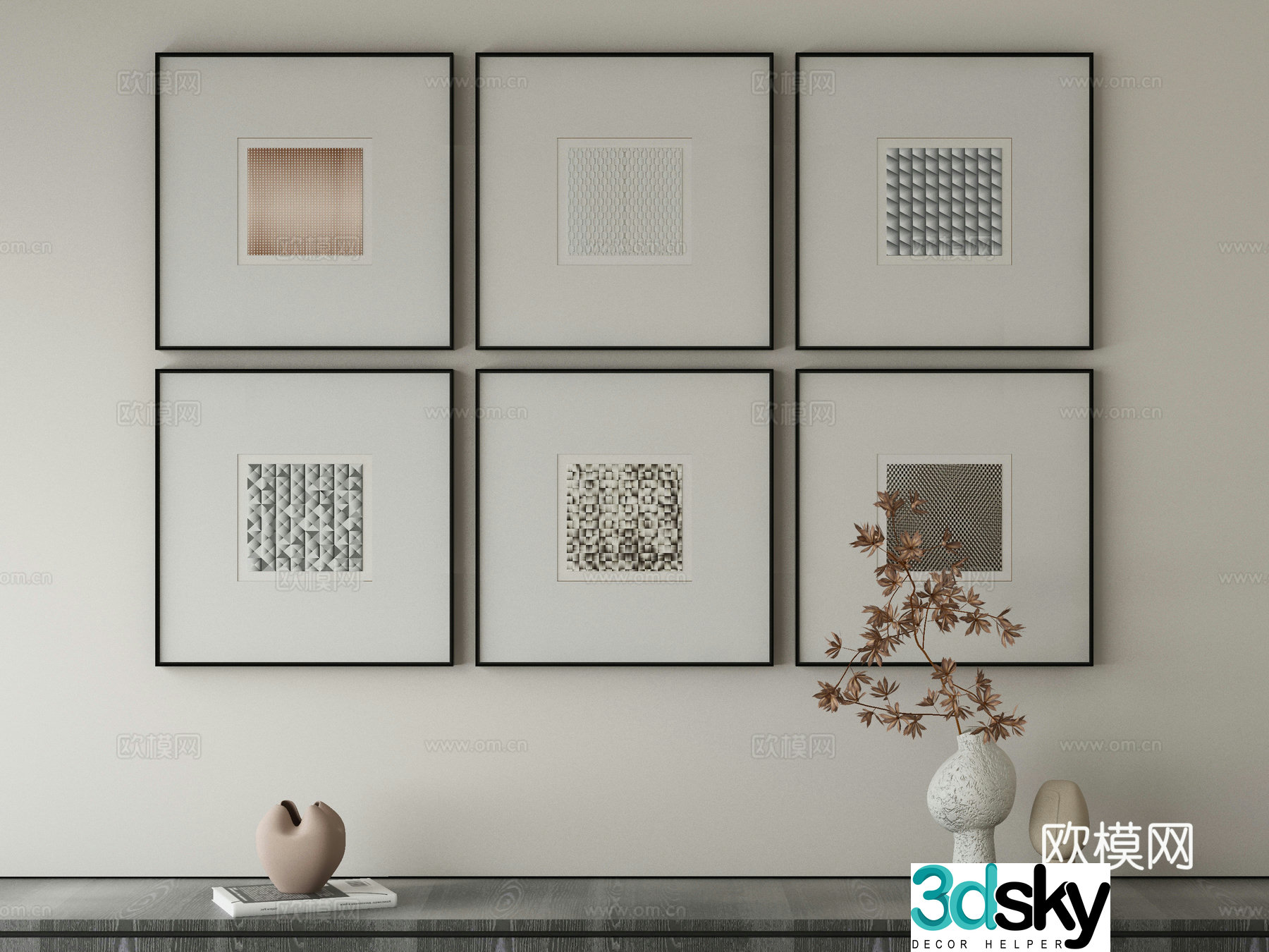 Modern Wasabi Hanging Painting Oil Painting 3D Model
