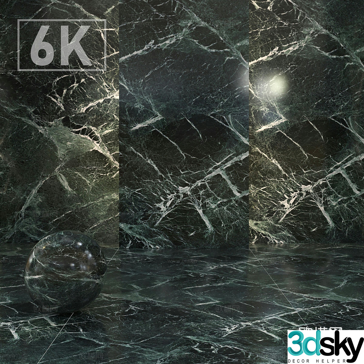 Modern Italian light luxury Guatemala green marble 3d model