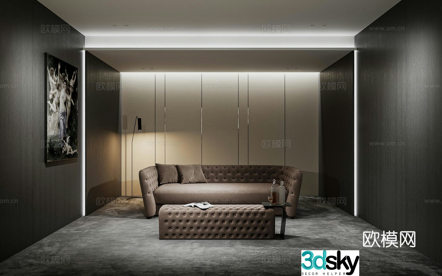 Modern audio and video studio movie room 3d model