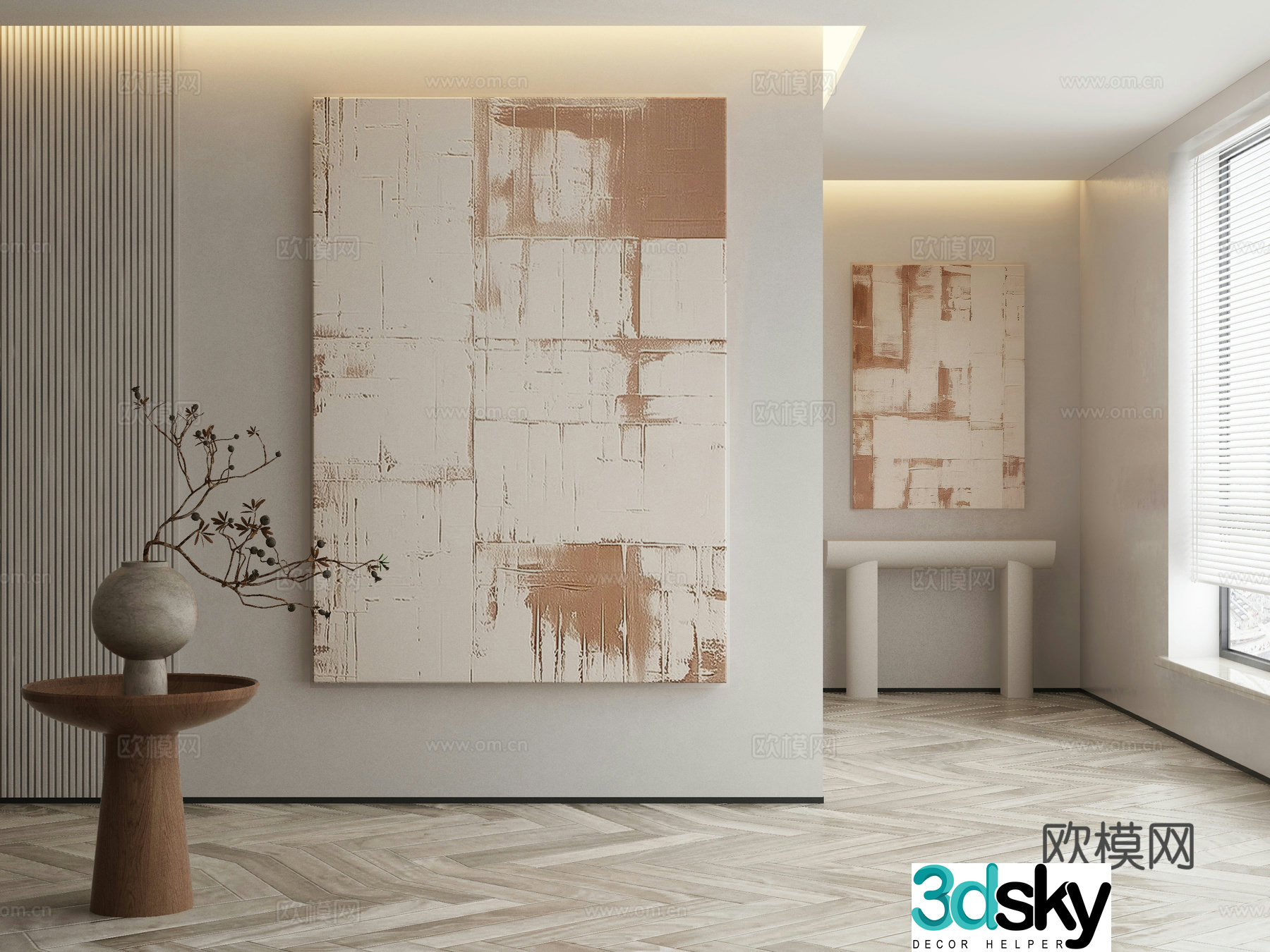 Modern Wasabi Hanging Painting Oil Painting 3D Model