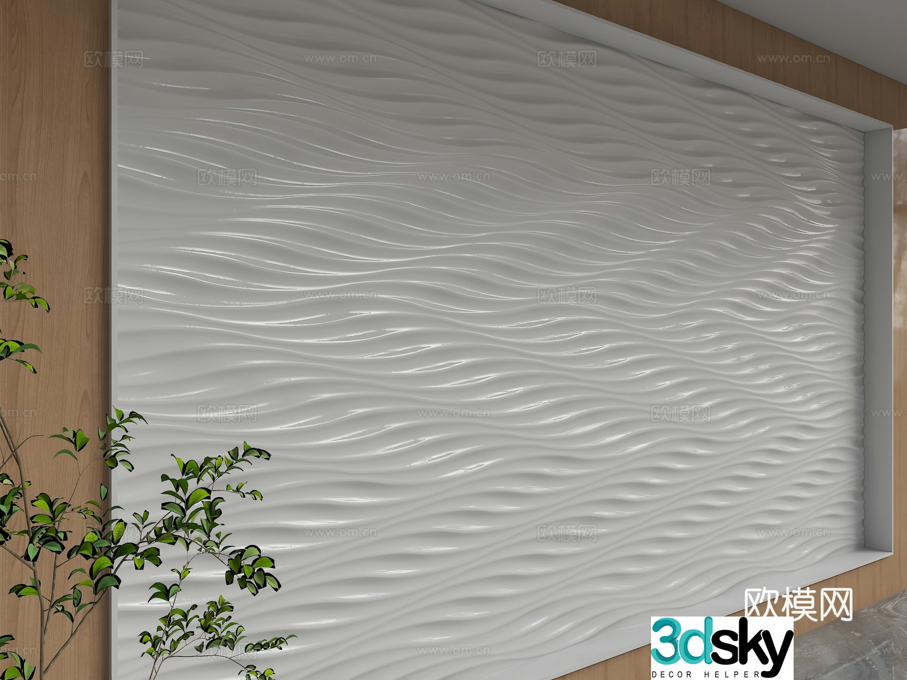 Modern background wall 3d model