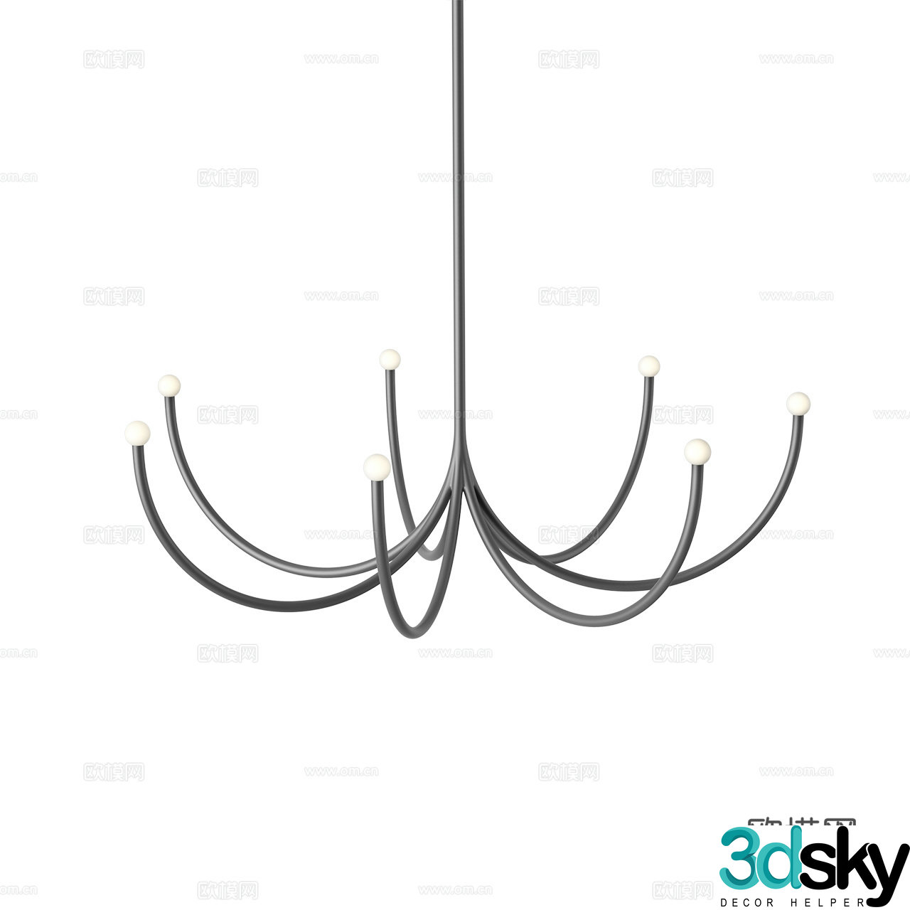 Matter Made Minimalist Chandelier Decorative Chandelier Multi-head Chandelier 3D Model