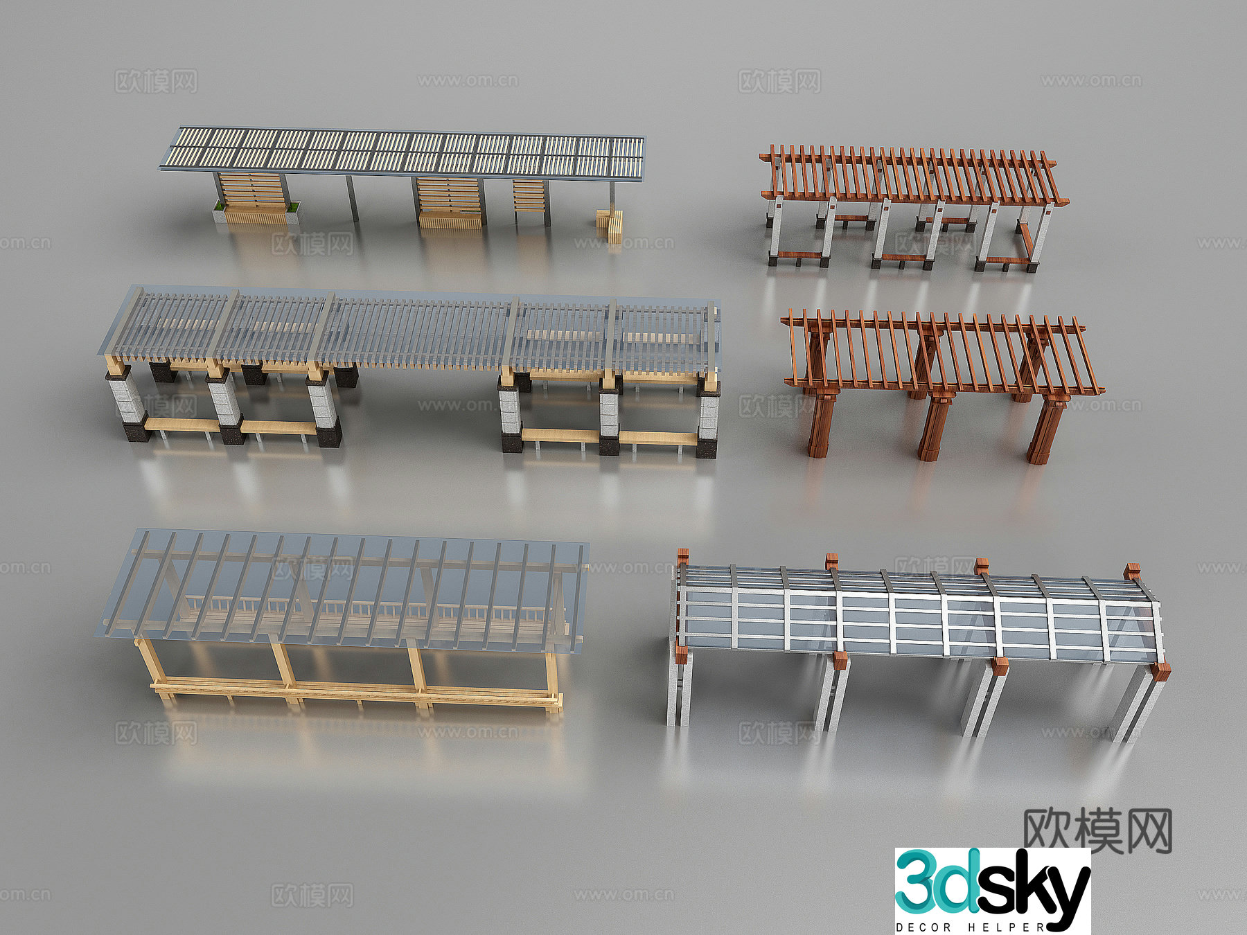 Modern landscape gallery 3d model