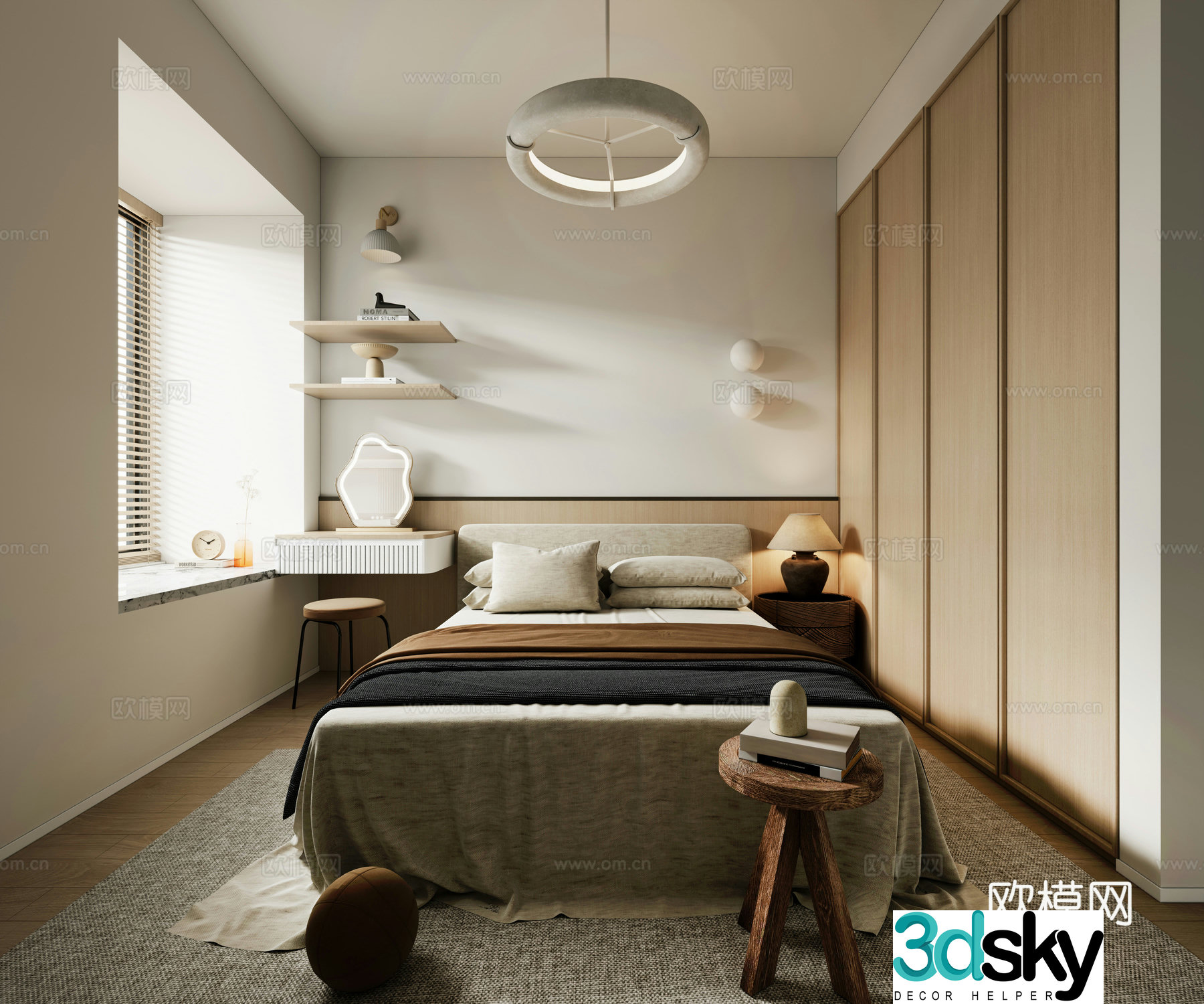 Middle-aged bedroom 3d model