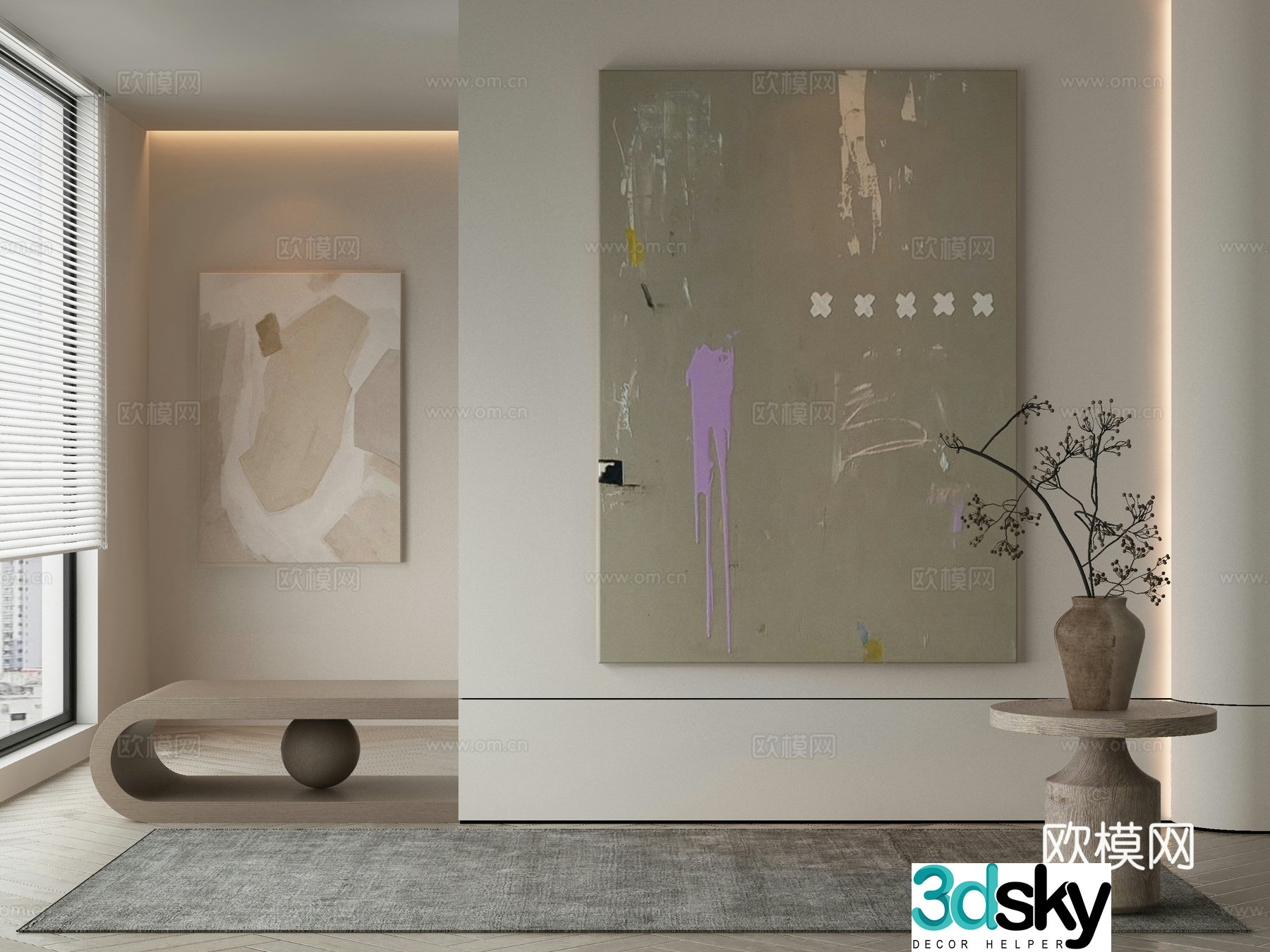 Modern Wasabi Hanging Painting Oil Painting 3D Model
