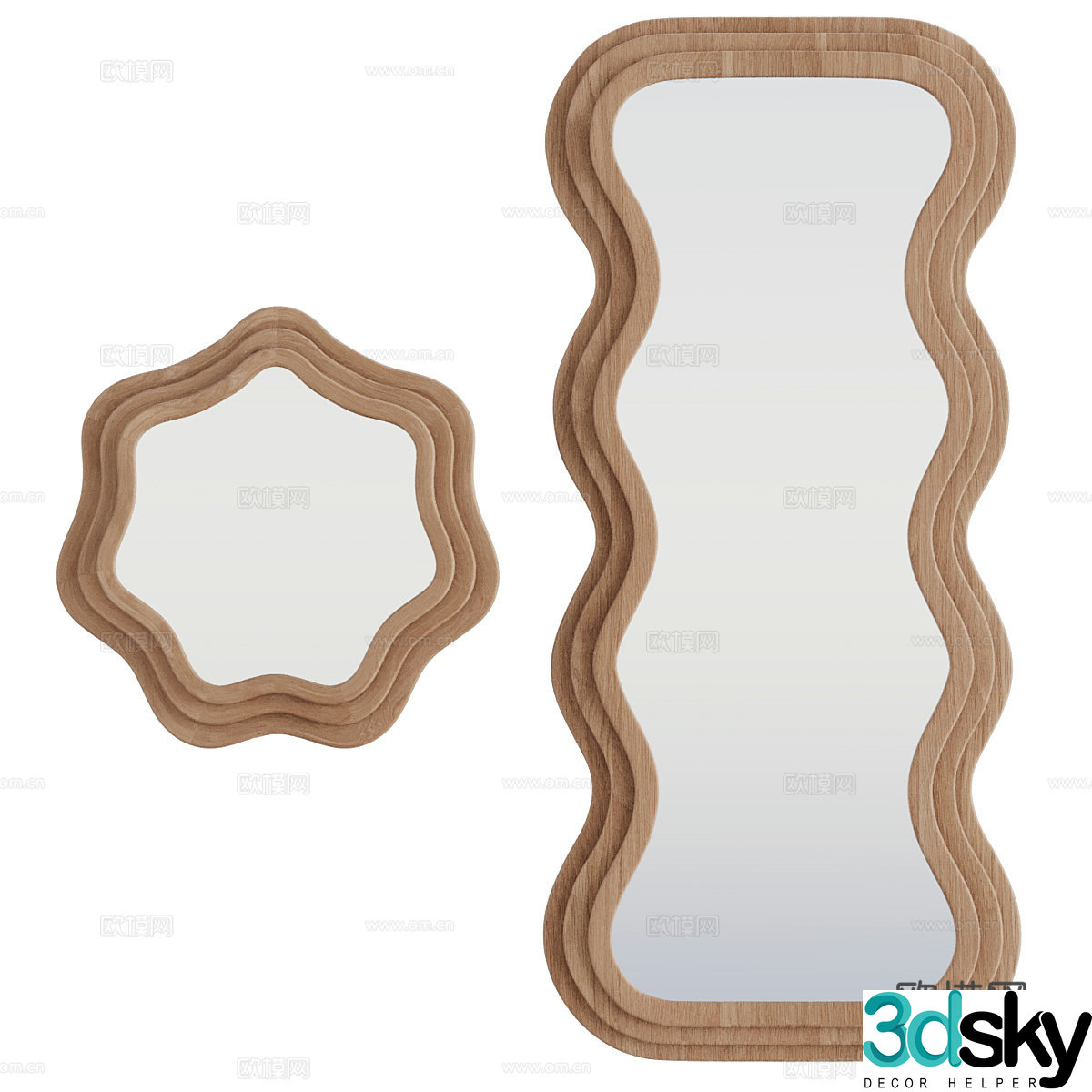 Wasabi Cream Decorative Mirror 3D Model
