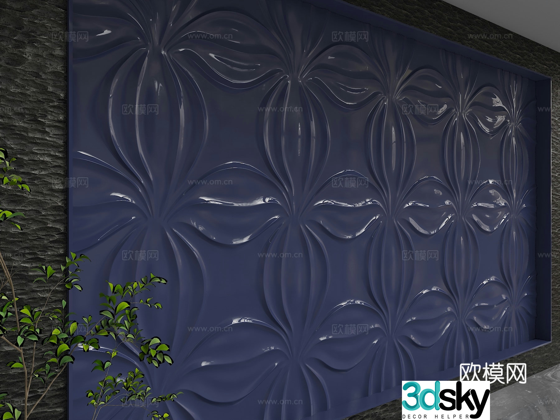 Modern background wall 3d model