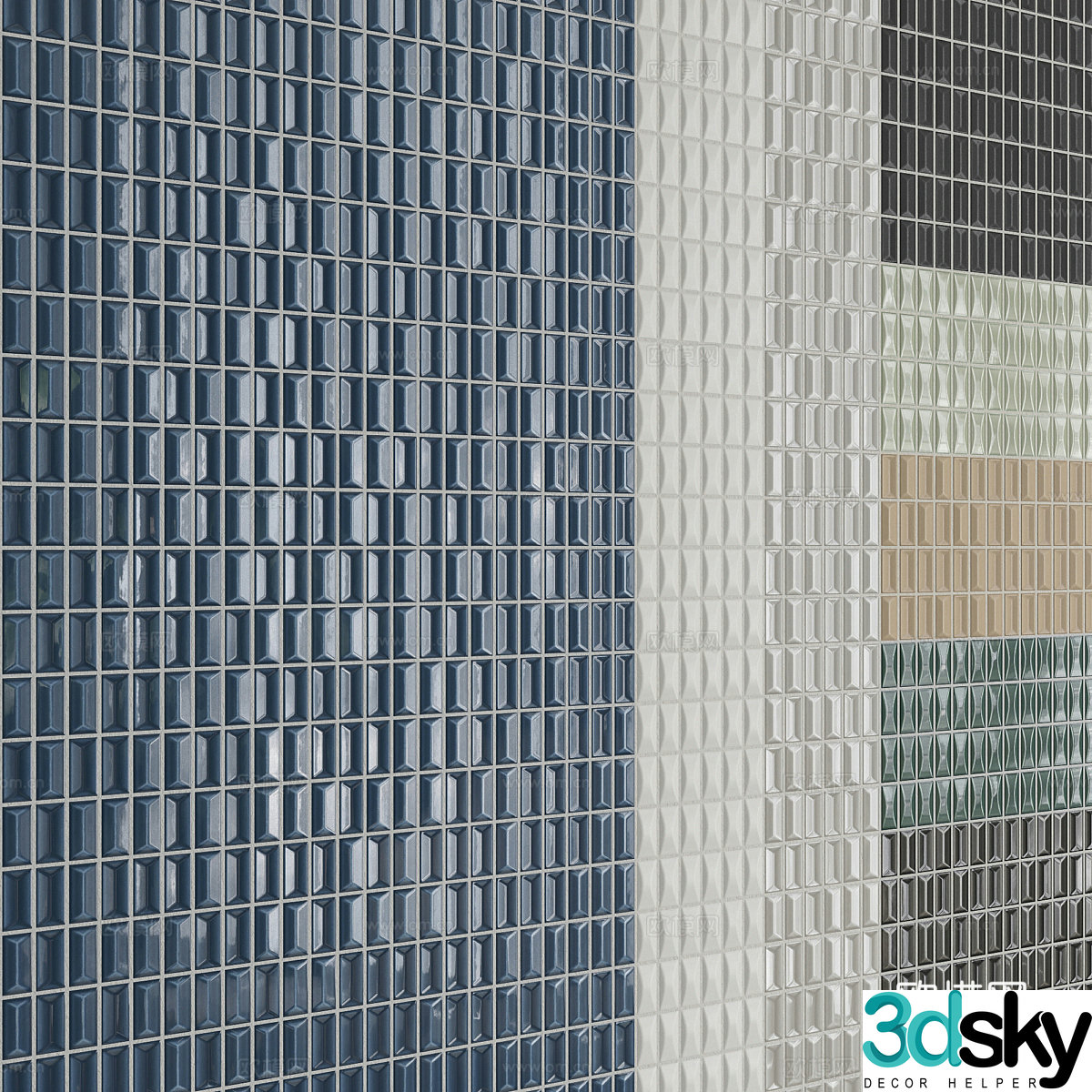 New Chinese light luxury mosaic tiles 3D model