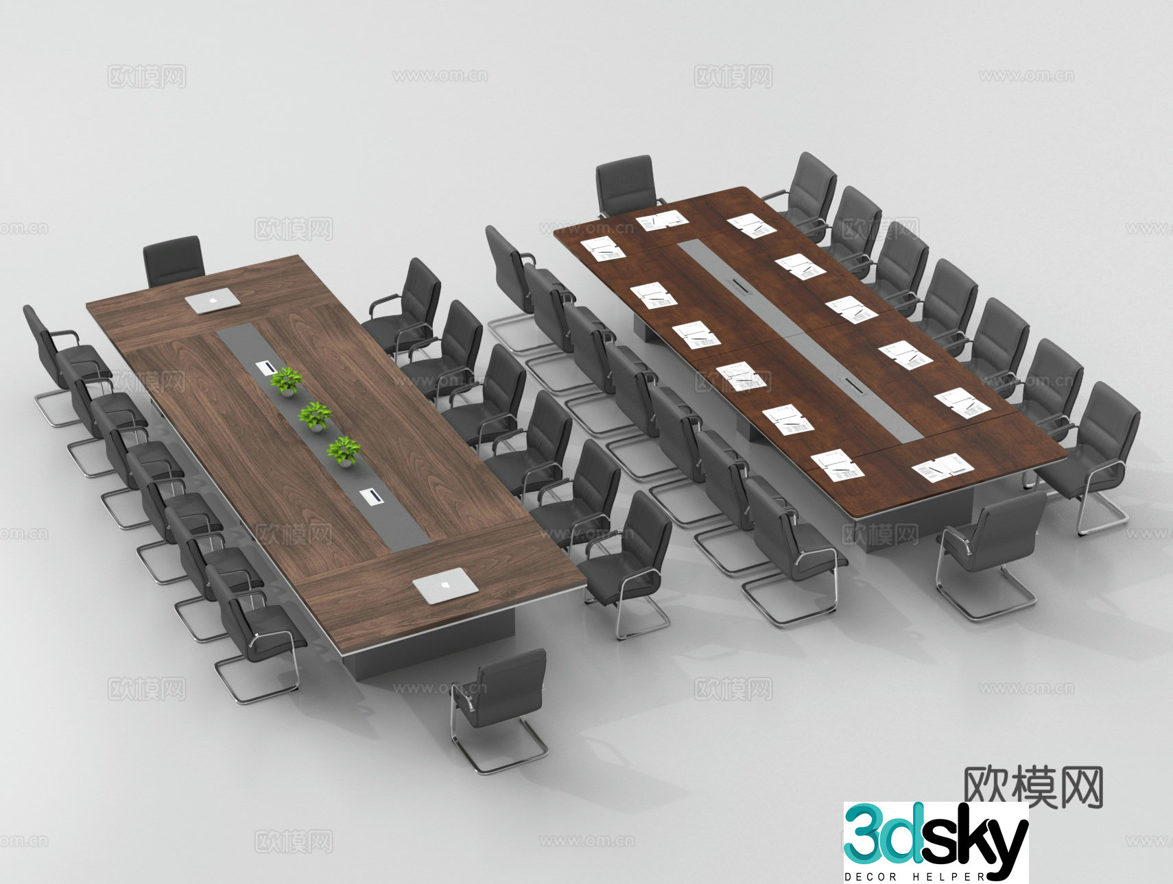 Conference table conference table and chair 3d model