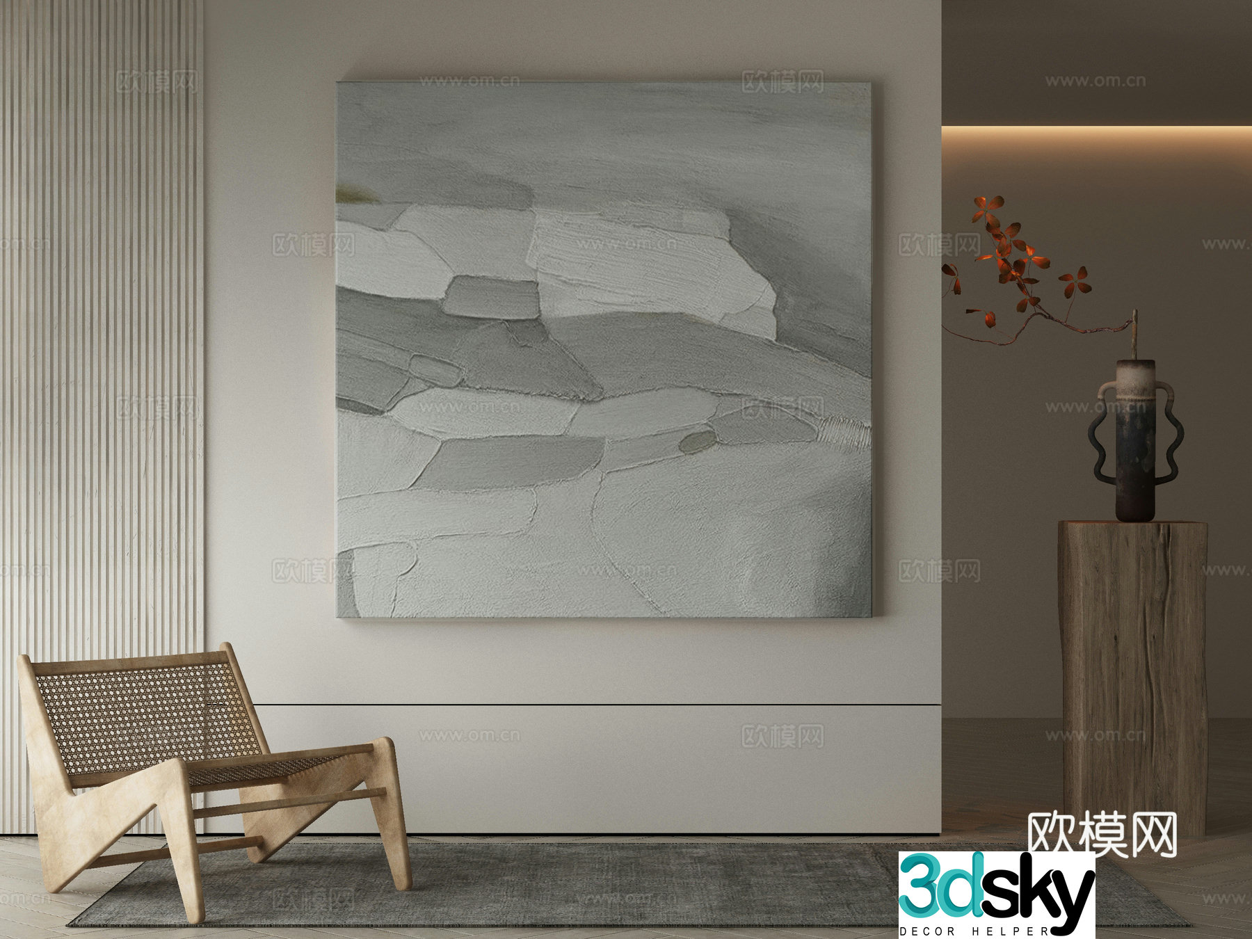 Modern Wasabi Hanging Painting Oil Painting 3D Model