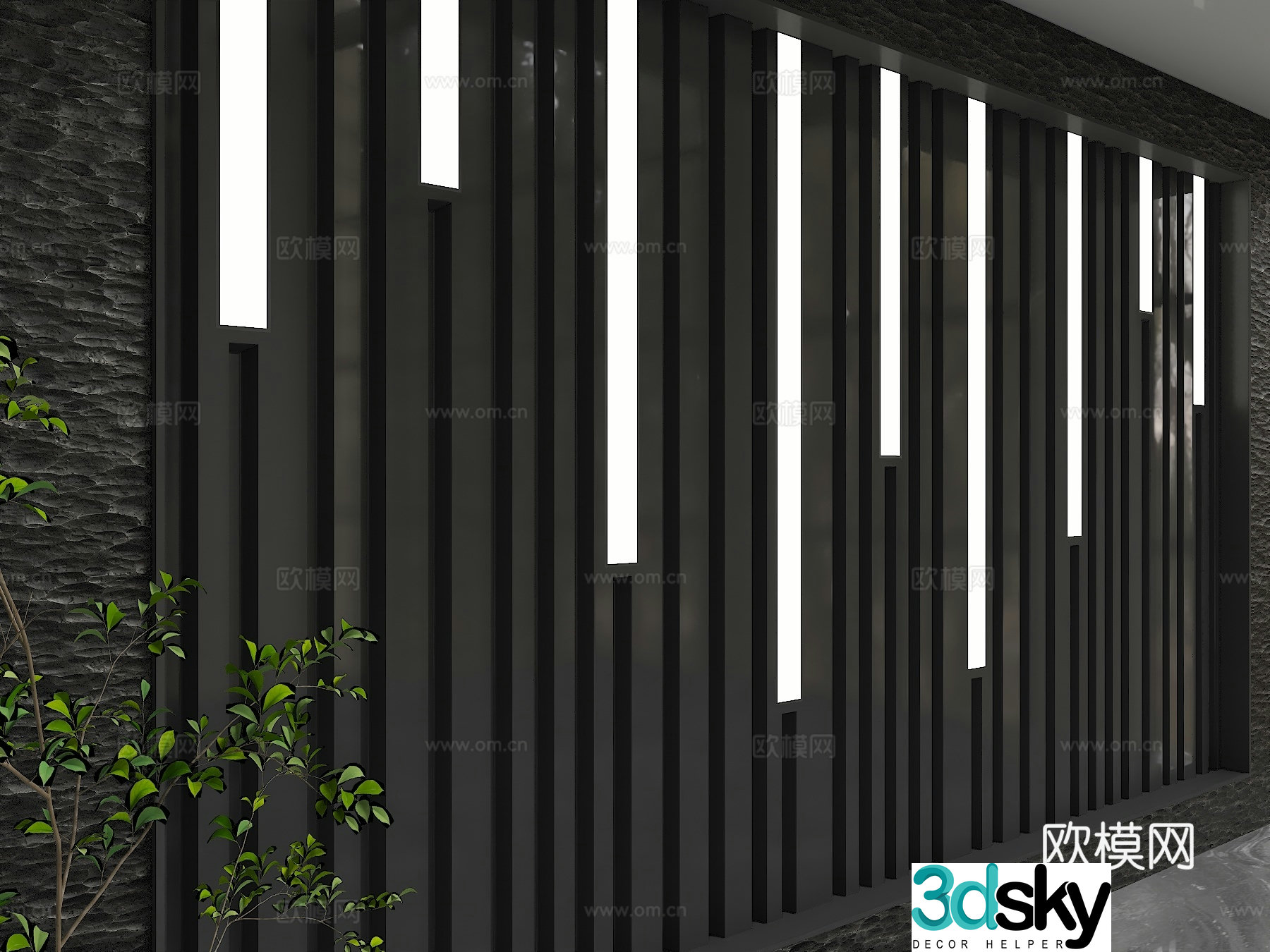 Modern background wall 3d model