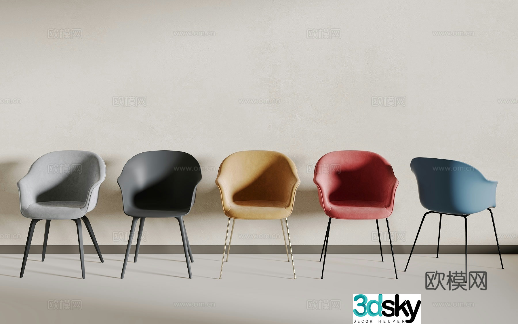 Modern dining chair 3d model