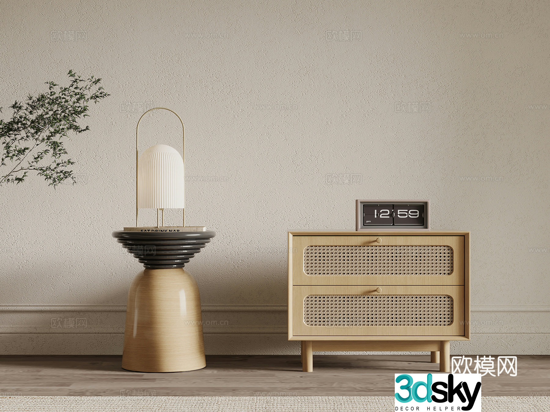Bedside table Jijifeng Bedside table 3D model