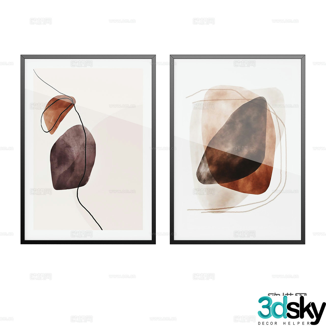 Desenio Modern hanging paintings Decorative painting Art painting Abstract painting Nordic painting 3d model