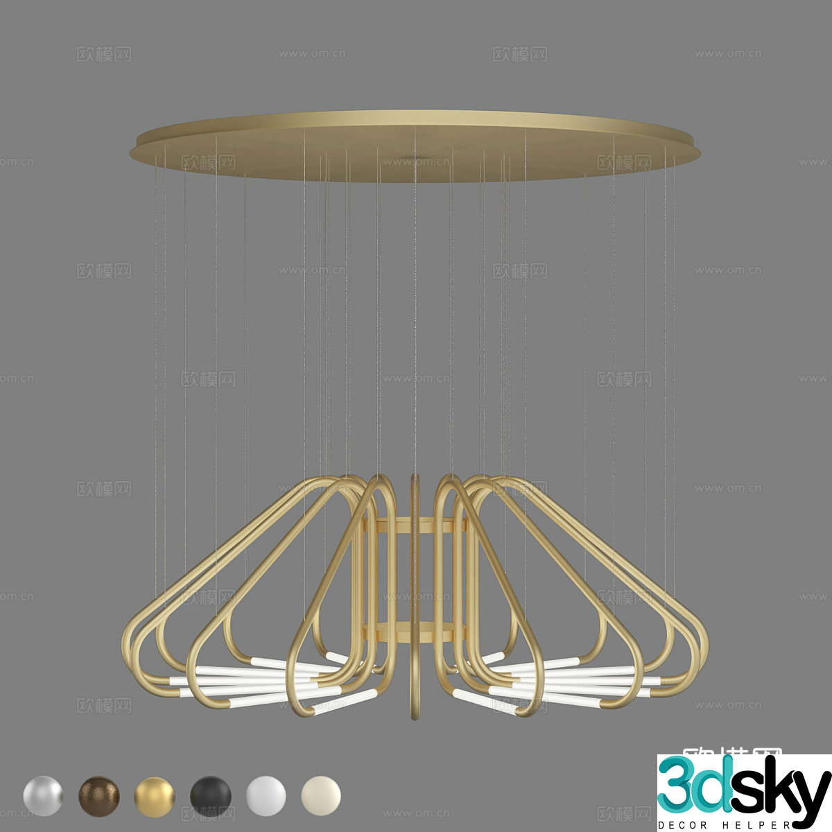 Modern simple light luxury chandeliers chandeliers Simple light luxury chandeliers 3D model