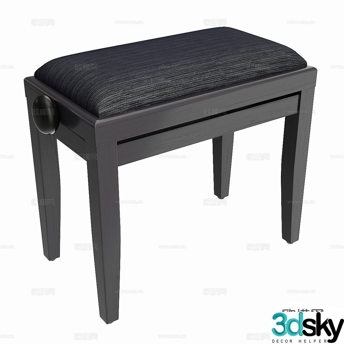 Modern Italian piano stool make-up stool 3d model