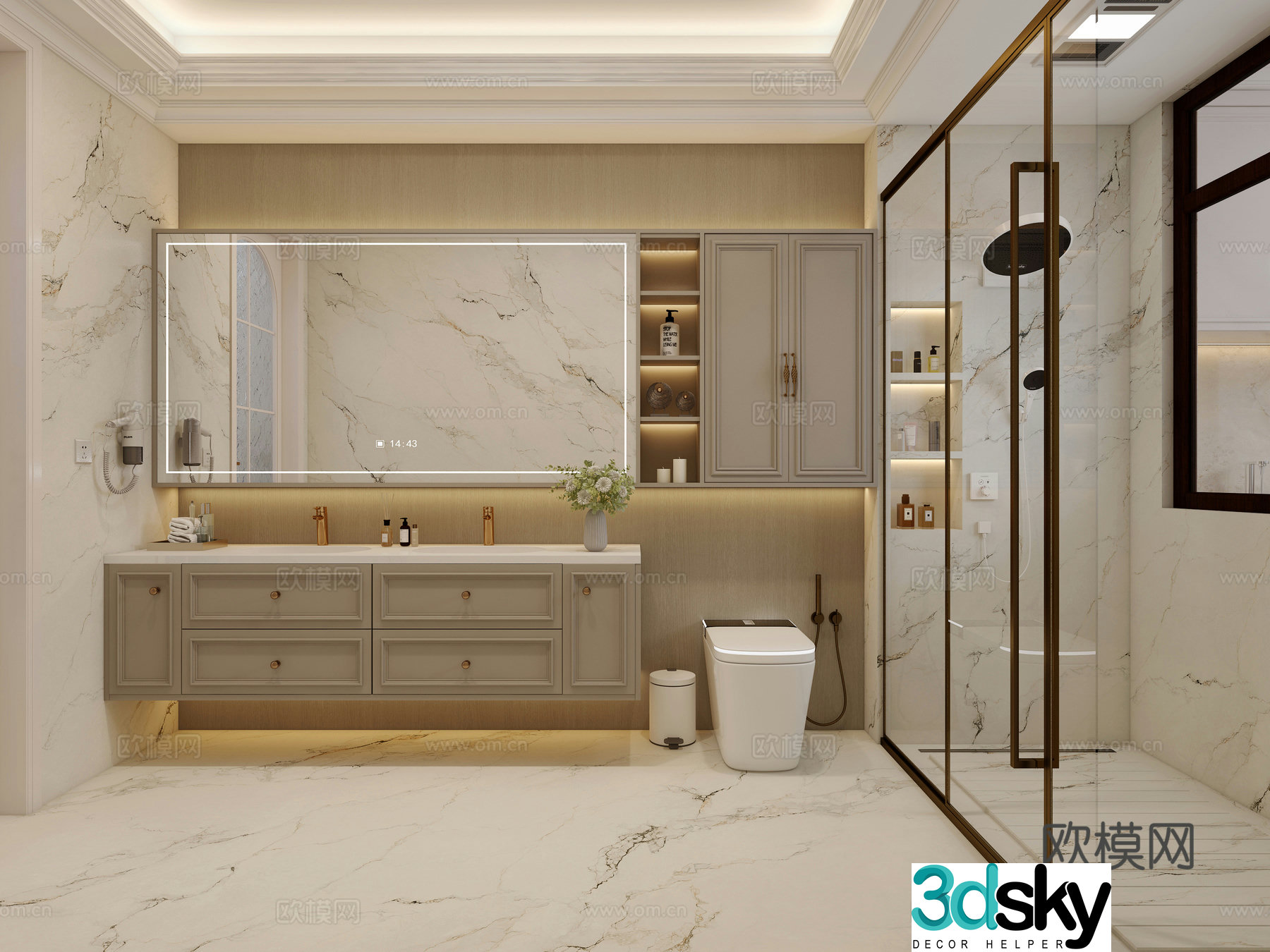 French bathroom 3d model