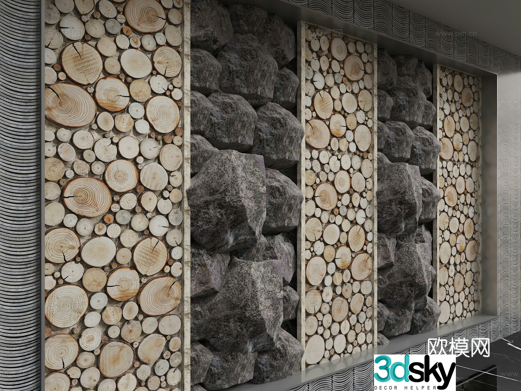 Modern background wall 3d model