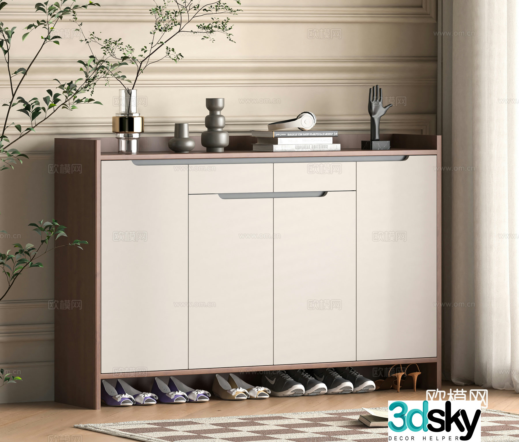 Modern shoe cabinet 3d model