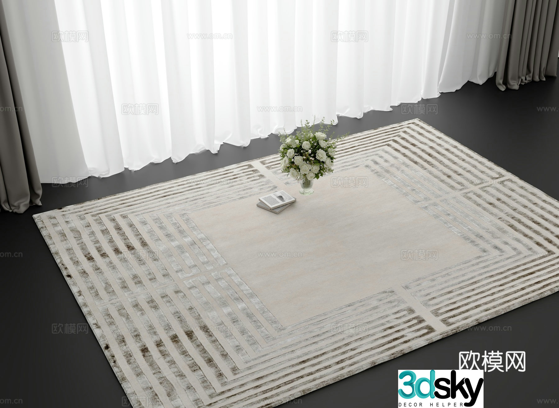 Modern Italian carpet 3d model