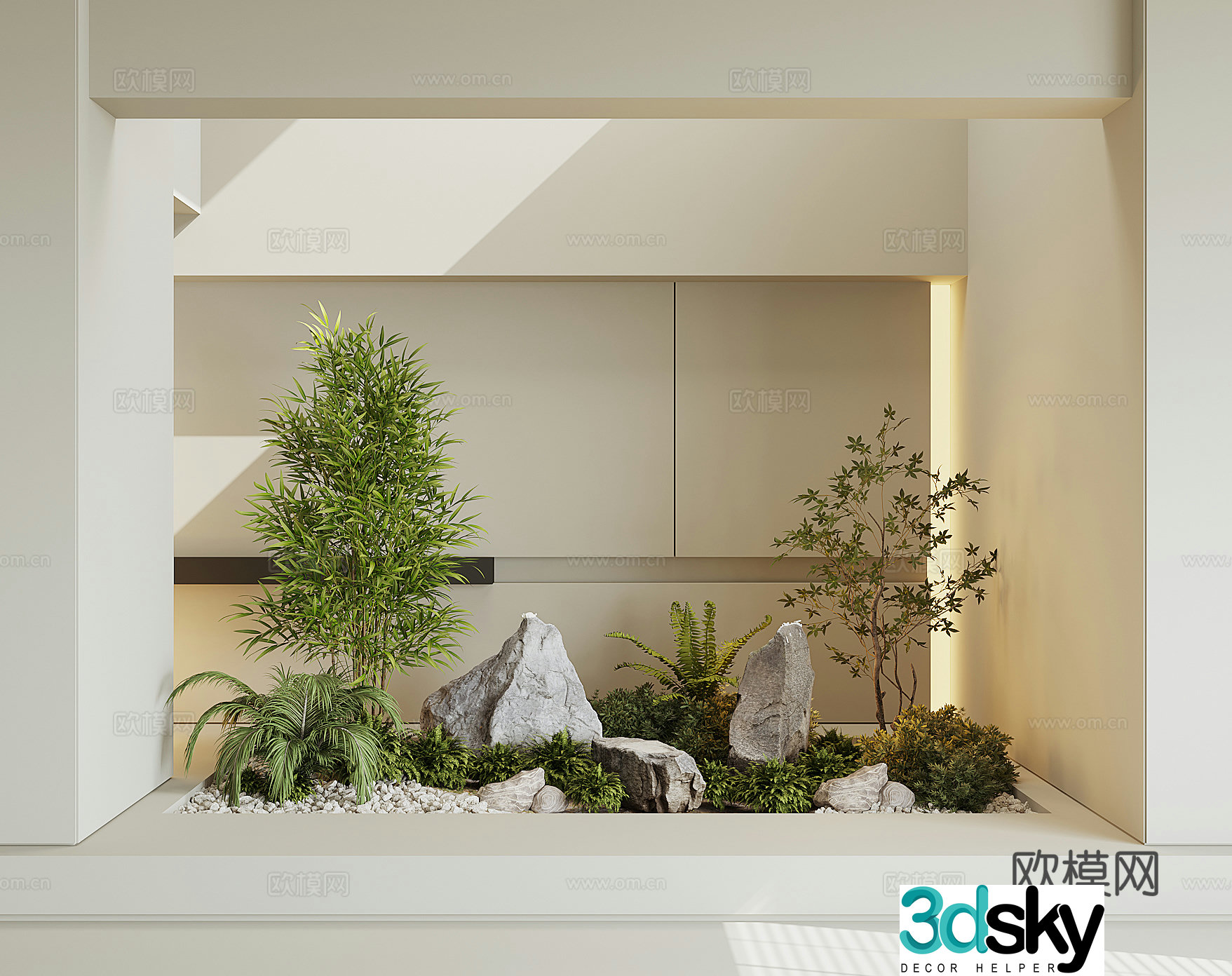 Modern interior landscape 3d model