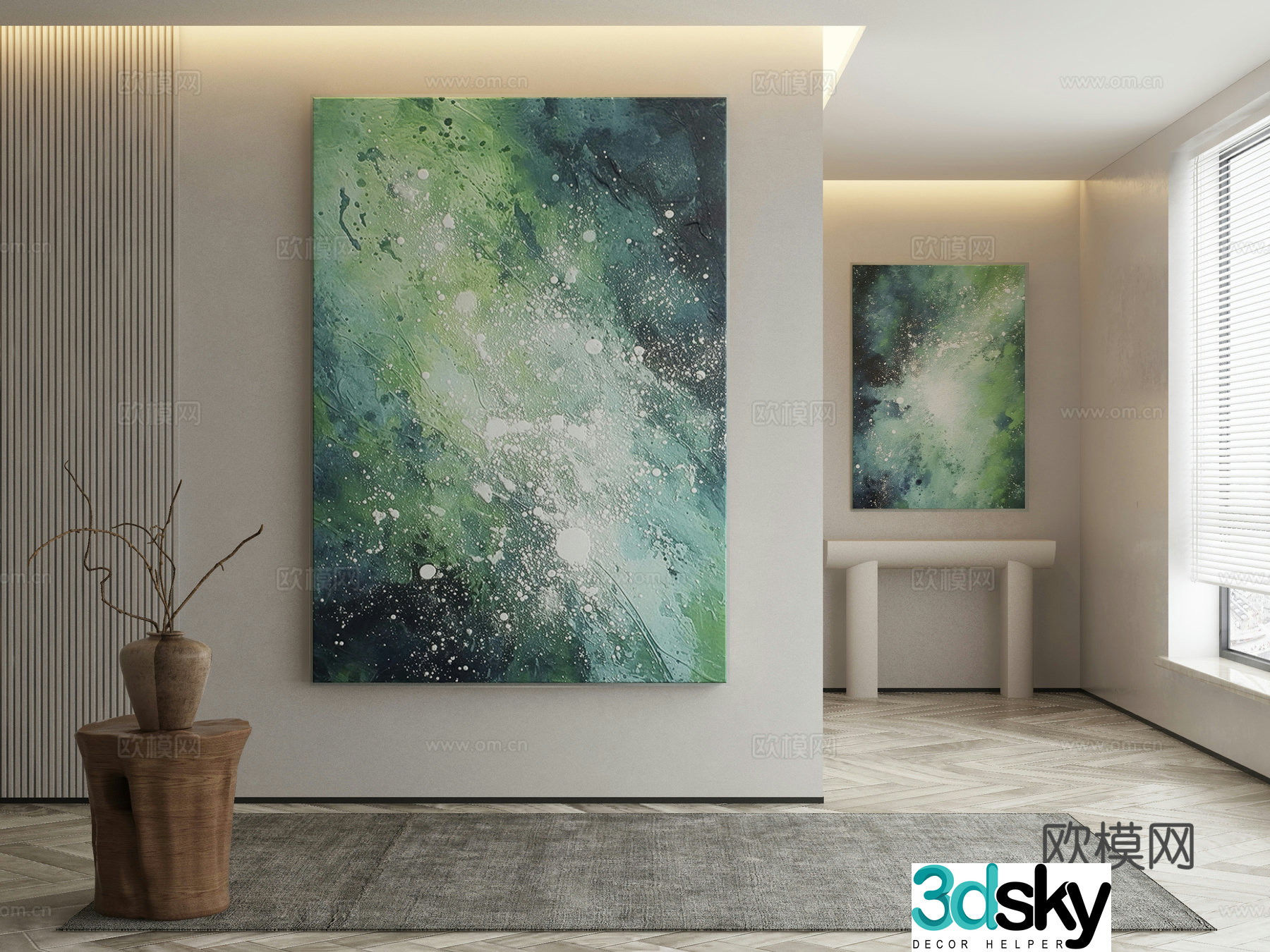 Modern Wasabi Hanging Painting Oil Painting 3D Model