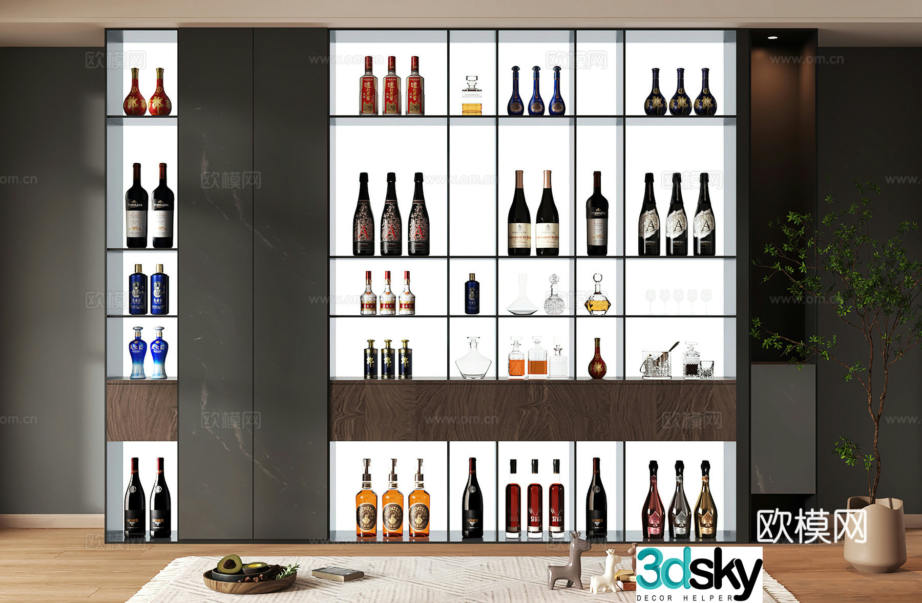 Wine cabinet design Wine cabinet red wine cabinet bar wine cabinet partition wine cabinet 3D model