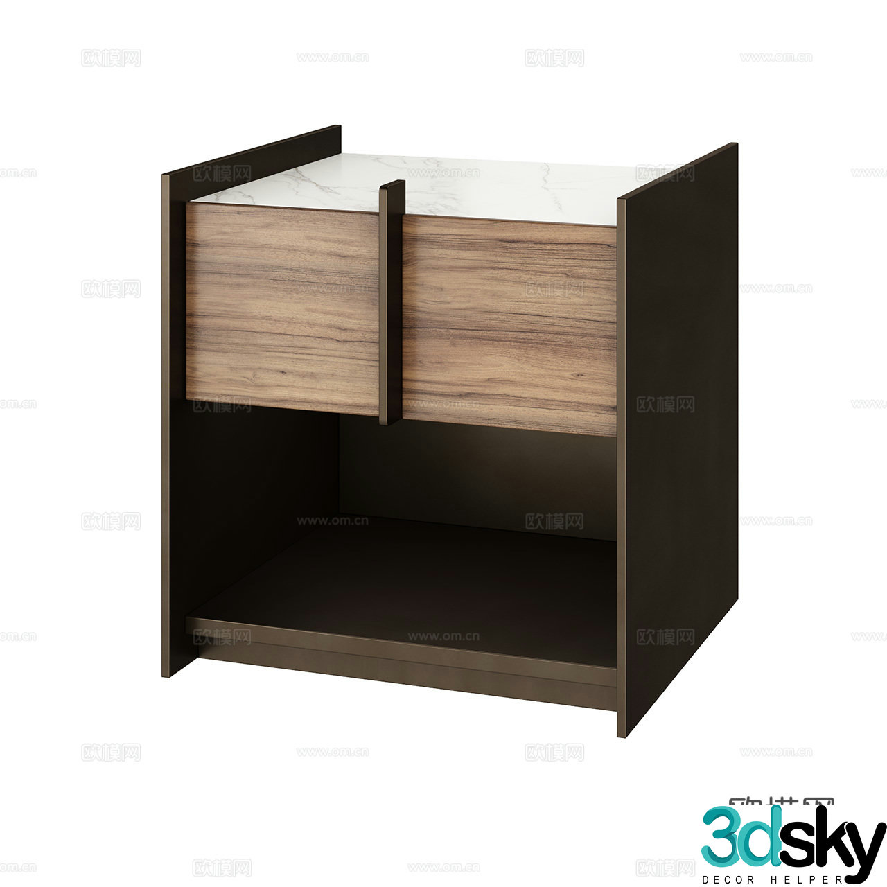 Bonaldo Minimalist Bedside Table Retro Bedside Table Marble Bedside Table Chest of Drawer 3D Model