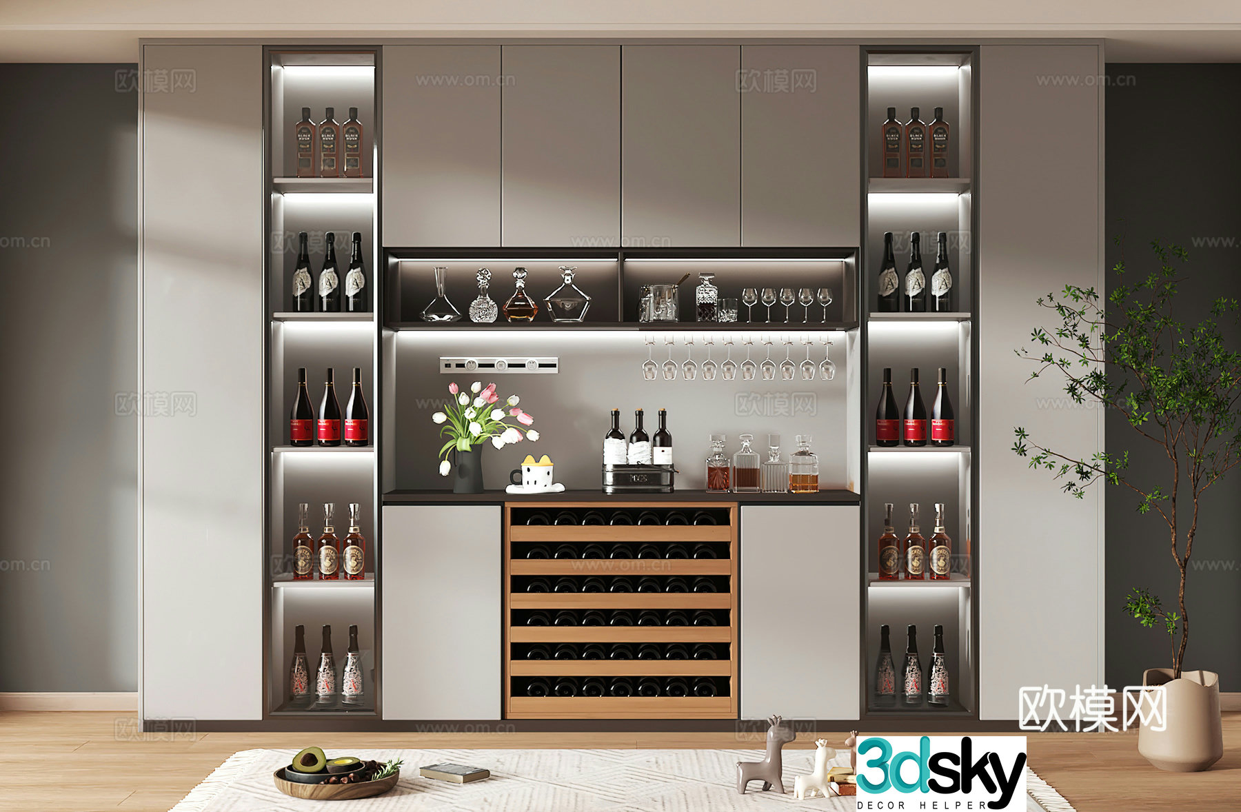 Wine cabinet design Wine cabinet red wine cabinet bar wine cabinet partition wine cabinet 3D model