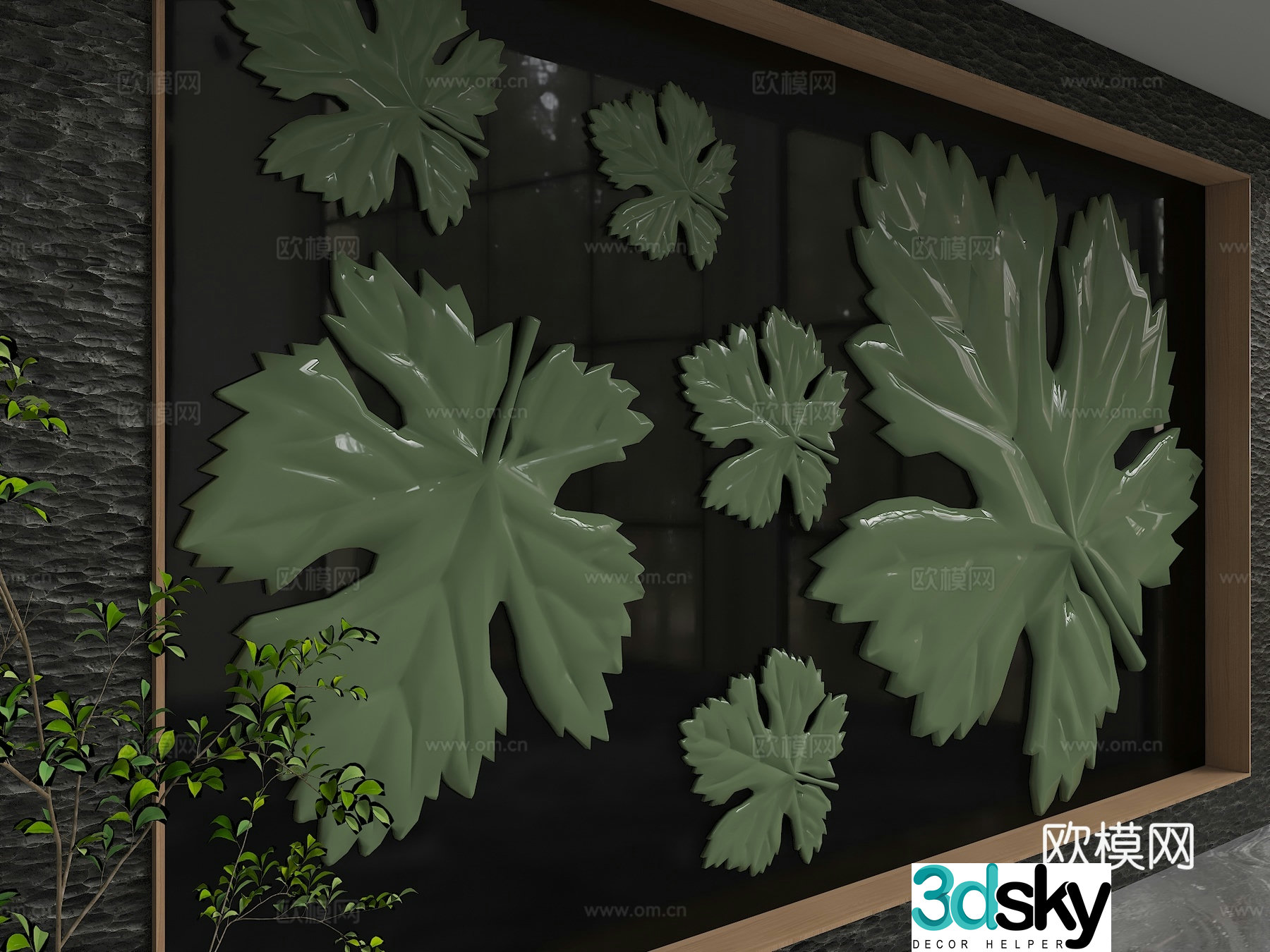 Modern background wall 3d model
