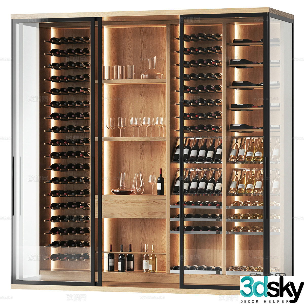 Modern Italian minimalist wine cabinet 3D model
