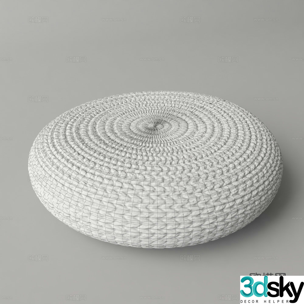 Weaving futon futon cushion round futon cushion 3D model